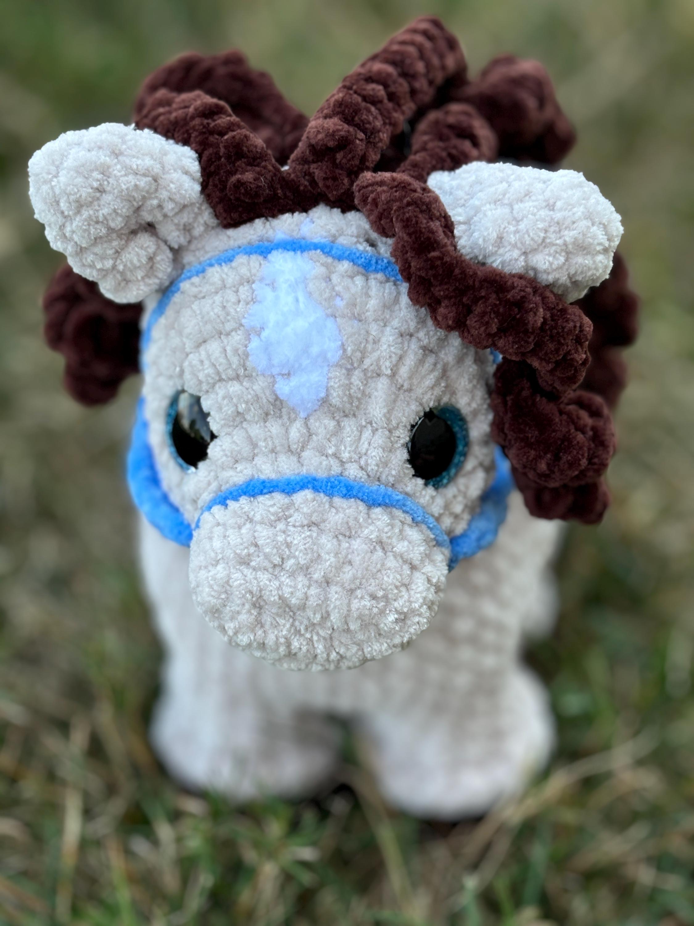 Horse Standing Crochet Plushie: Soft Stuffed Animal Toy