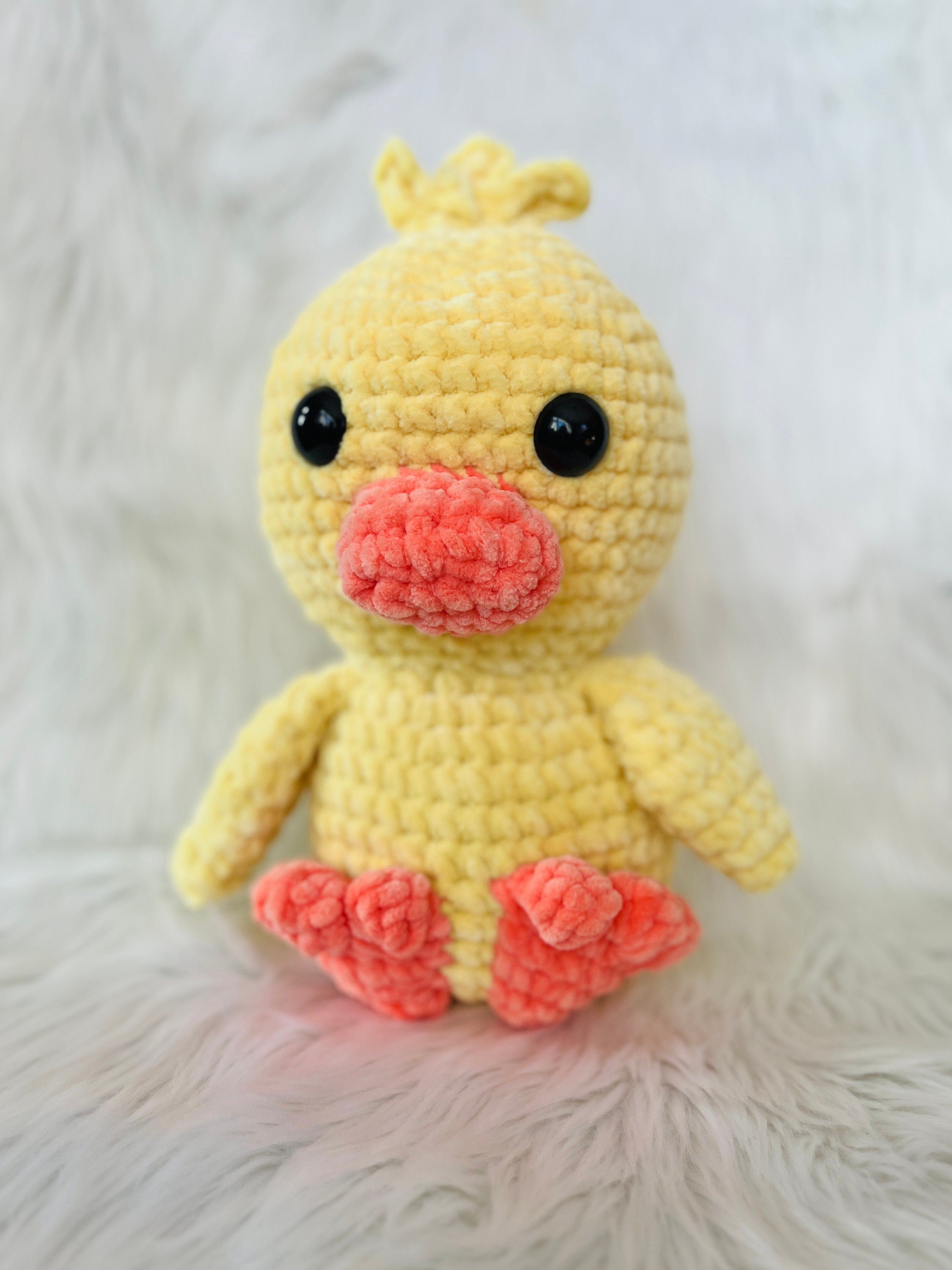 Duck Crochet Plushie | Handmade Stuffed Amigurumi (13 inch)
