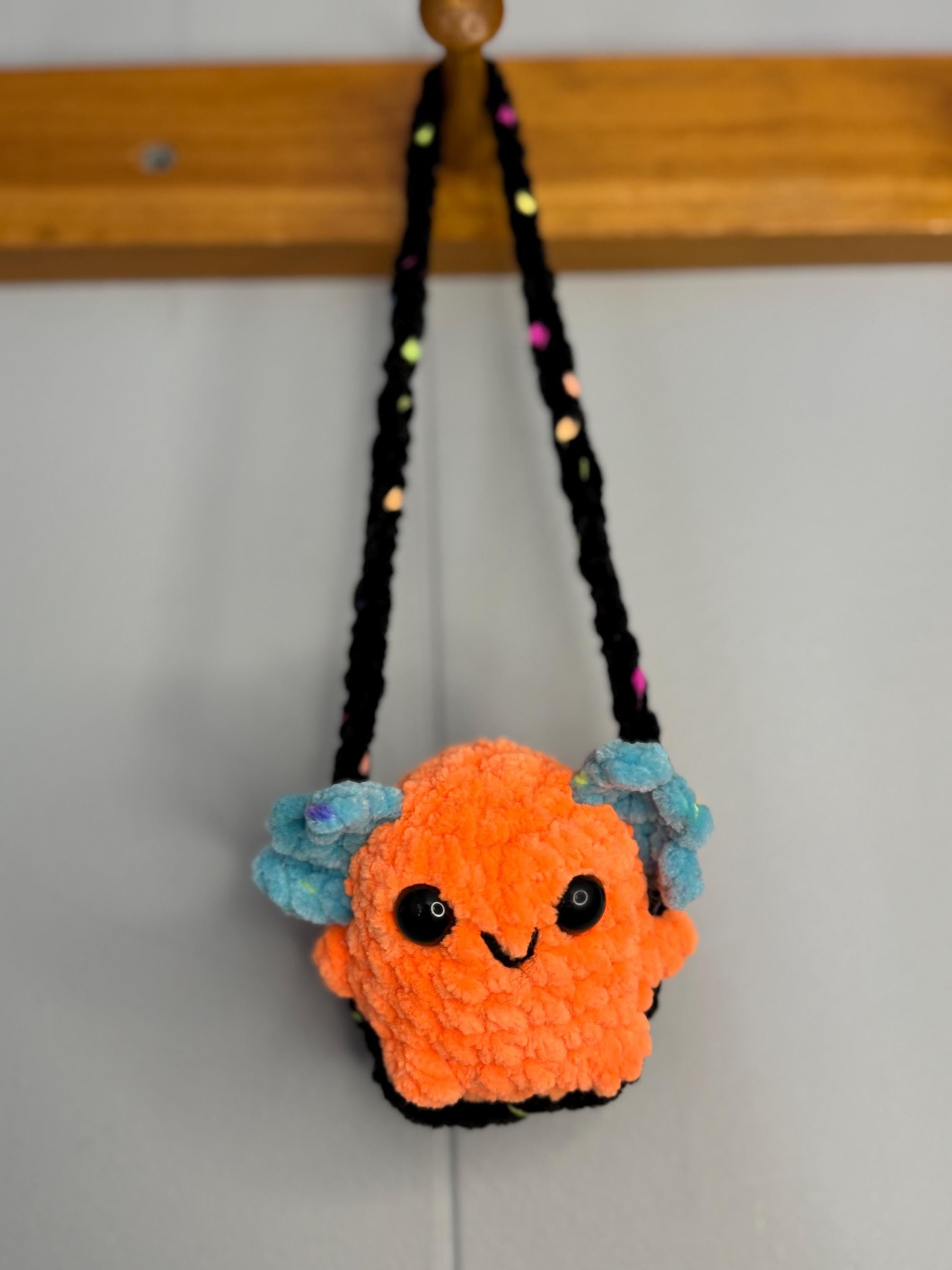 Car Plush Crochet Hanger • Handmade Amigurumi Axolotl, Frog, Penguin