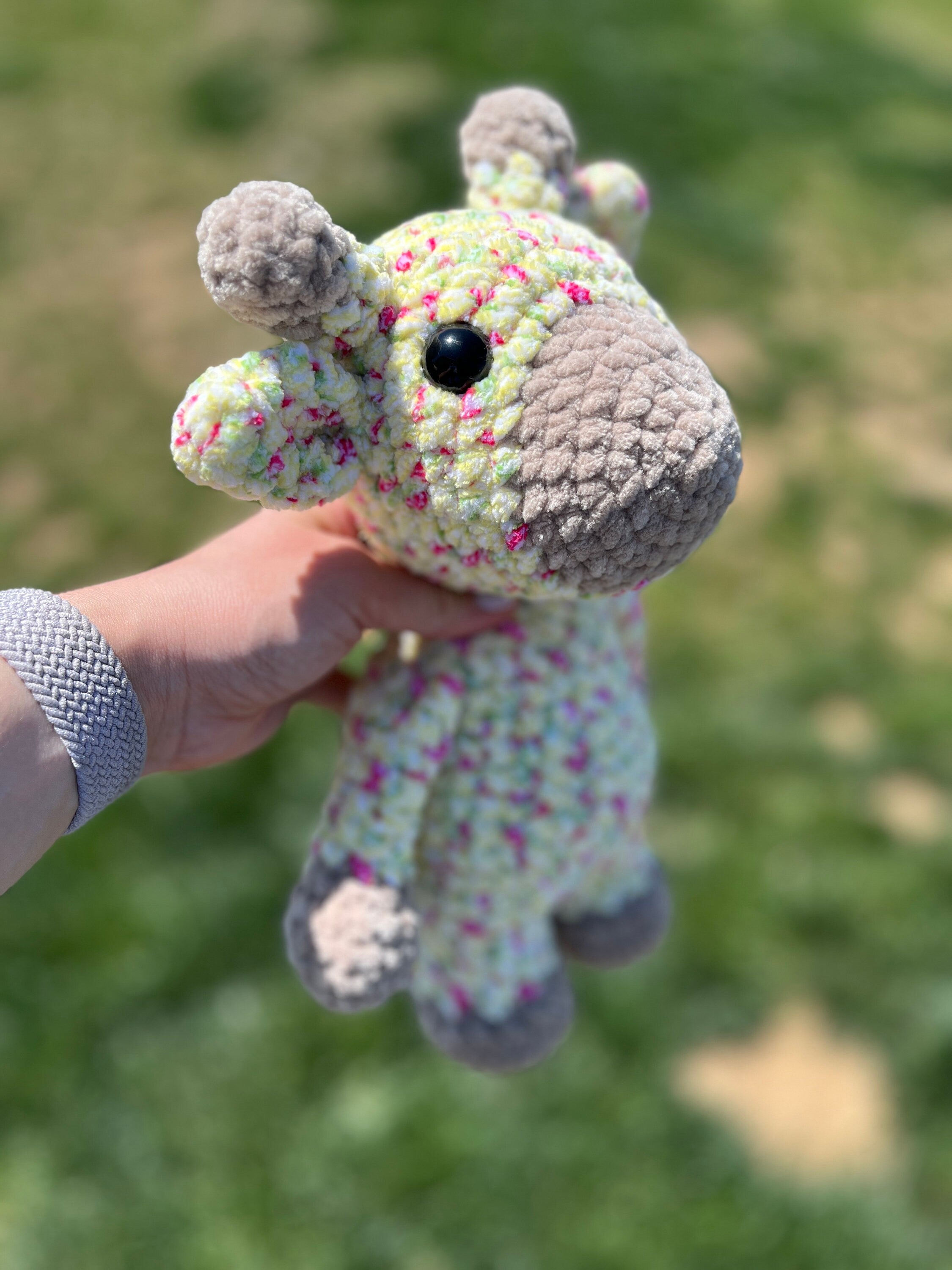 Giraffe Crochet Plushie | Yellow Multi-Colored Amigurumi, Stuffed Animal