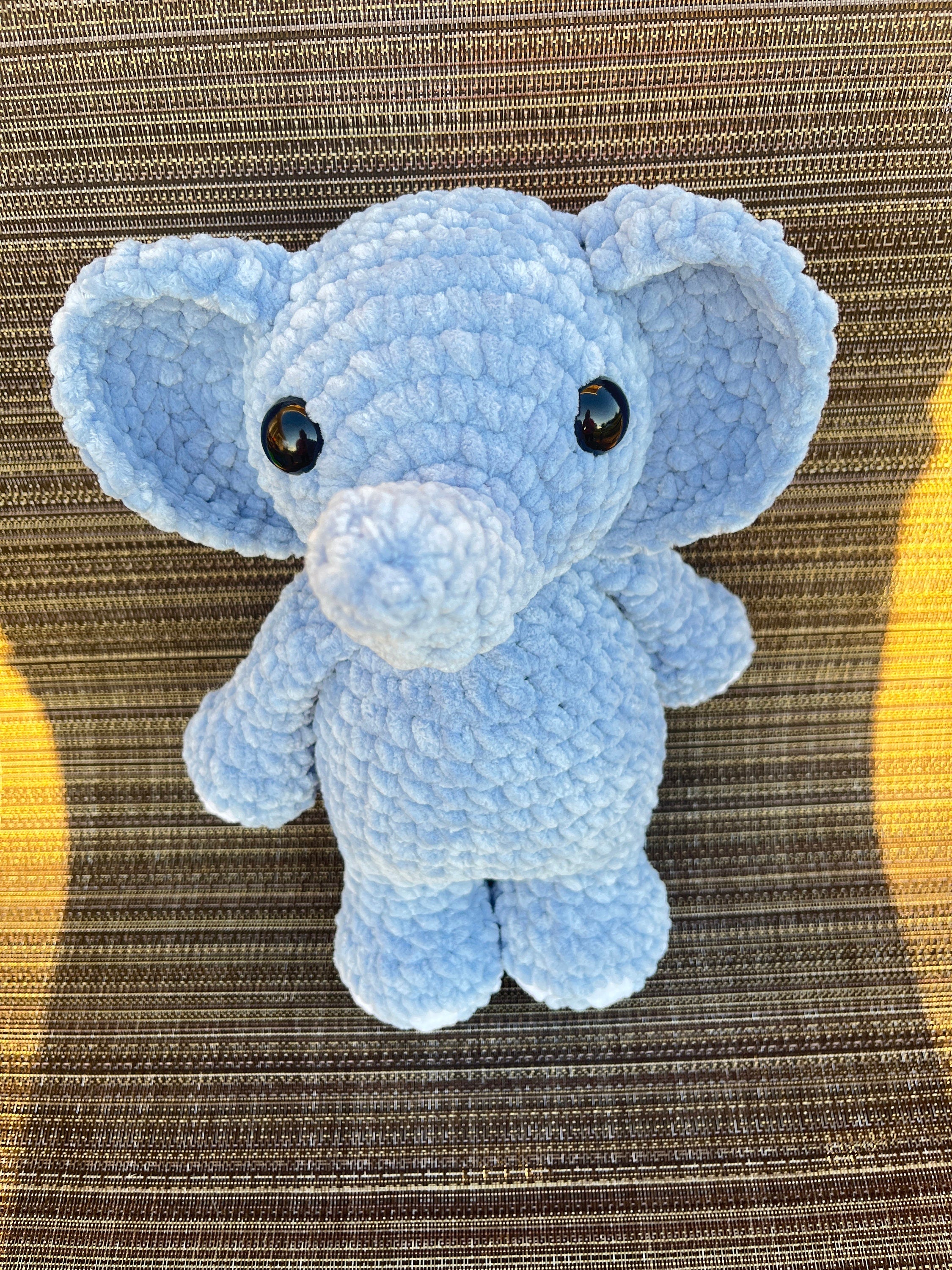 Elephant Crochet Plushie, Stuffed Amigurumi Gift