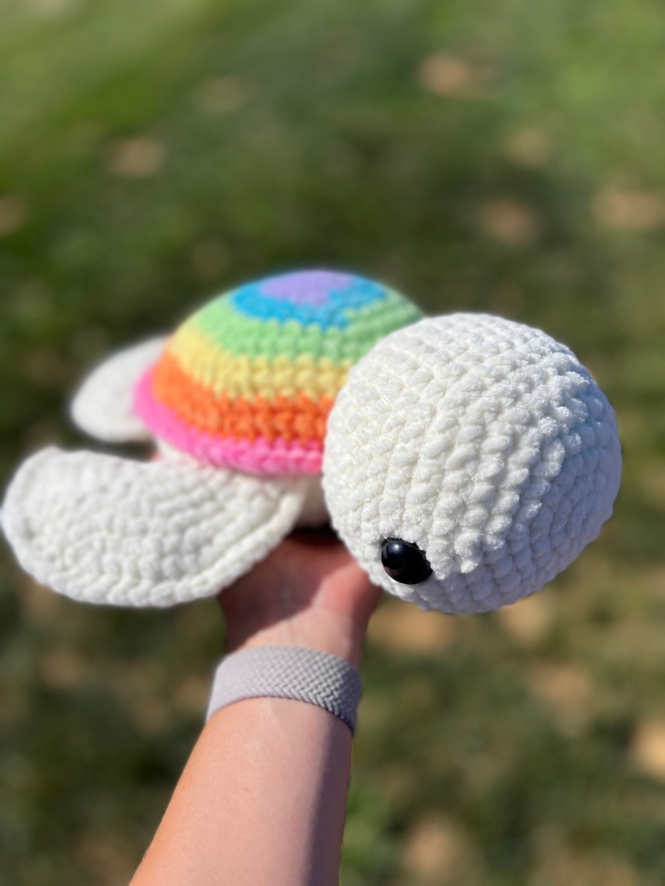Sea Turtle Crochet Plushie | Rainbow Stuffed Amigurumi