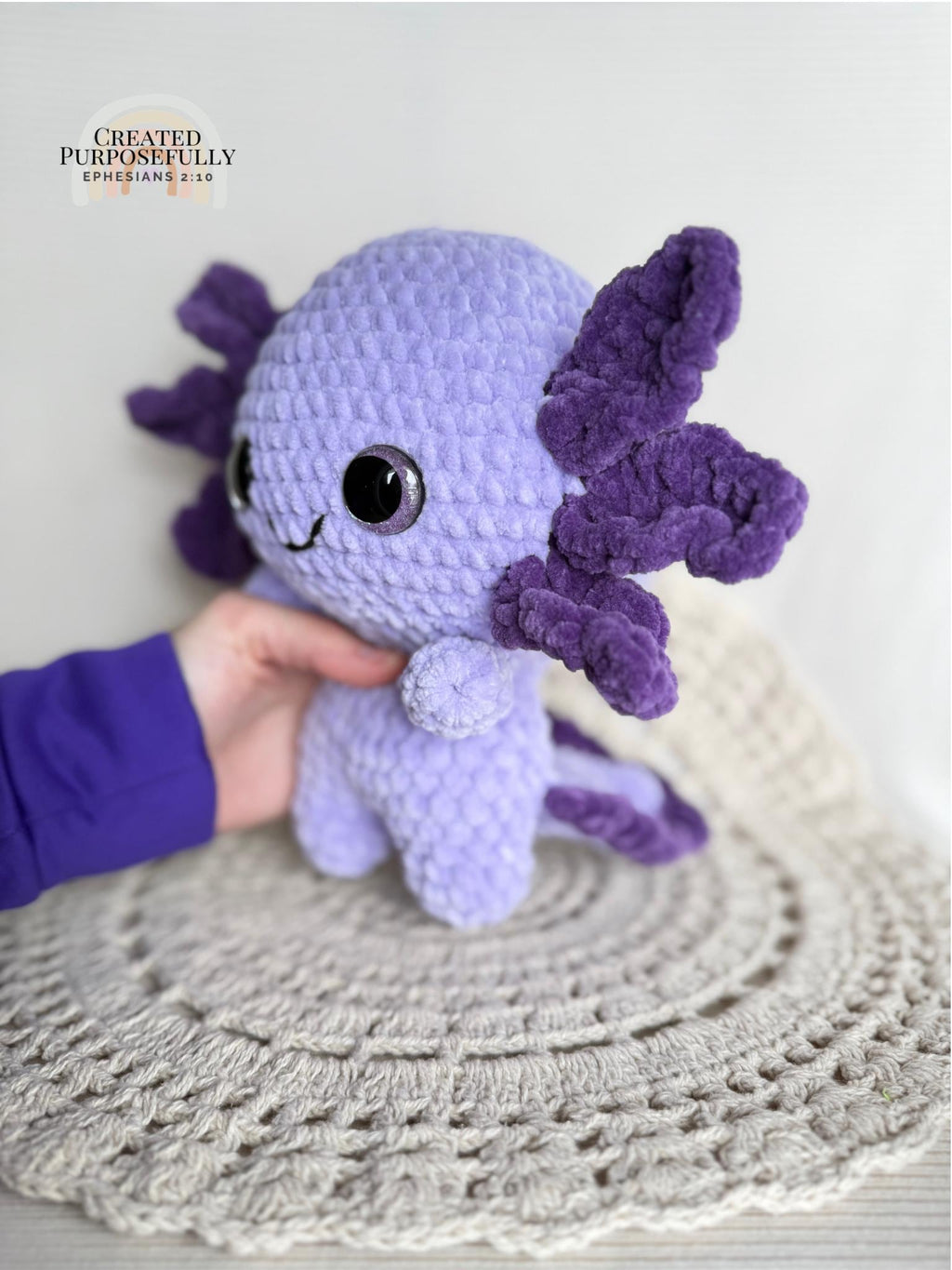 Axolotl Crochet Plushie, Stuffed Amigurumi