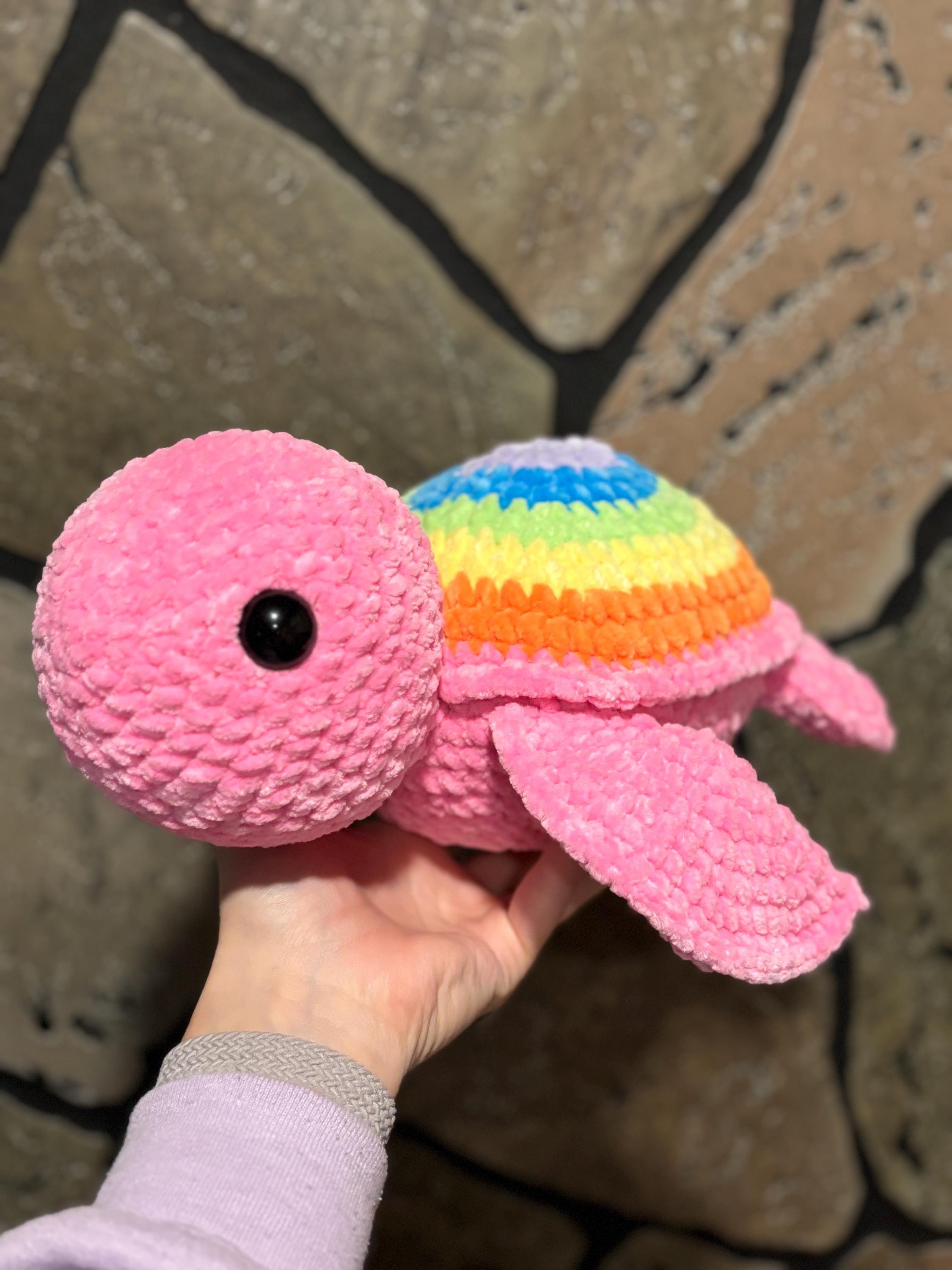 Sea Turtle Crochet Plushie | Rainbow Stuffed Amigurumi