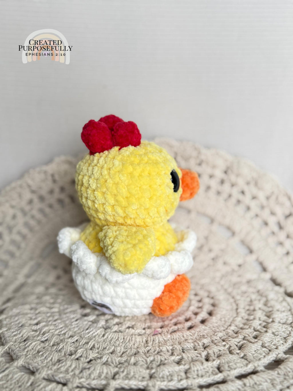 Chick in an Egg Crochet Plushie, Stuffed Amigurumi