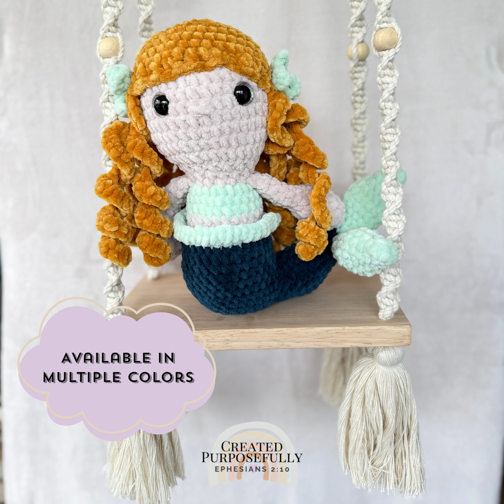 Handmade Crochet Mermaid Plush | Soft Amigurumi Mermaid Doll Multiple Colors Available