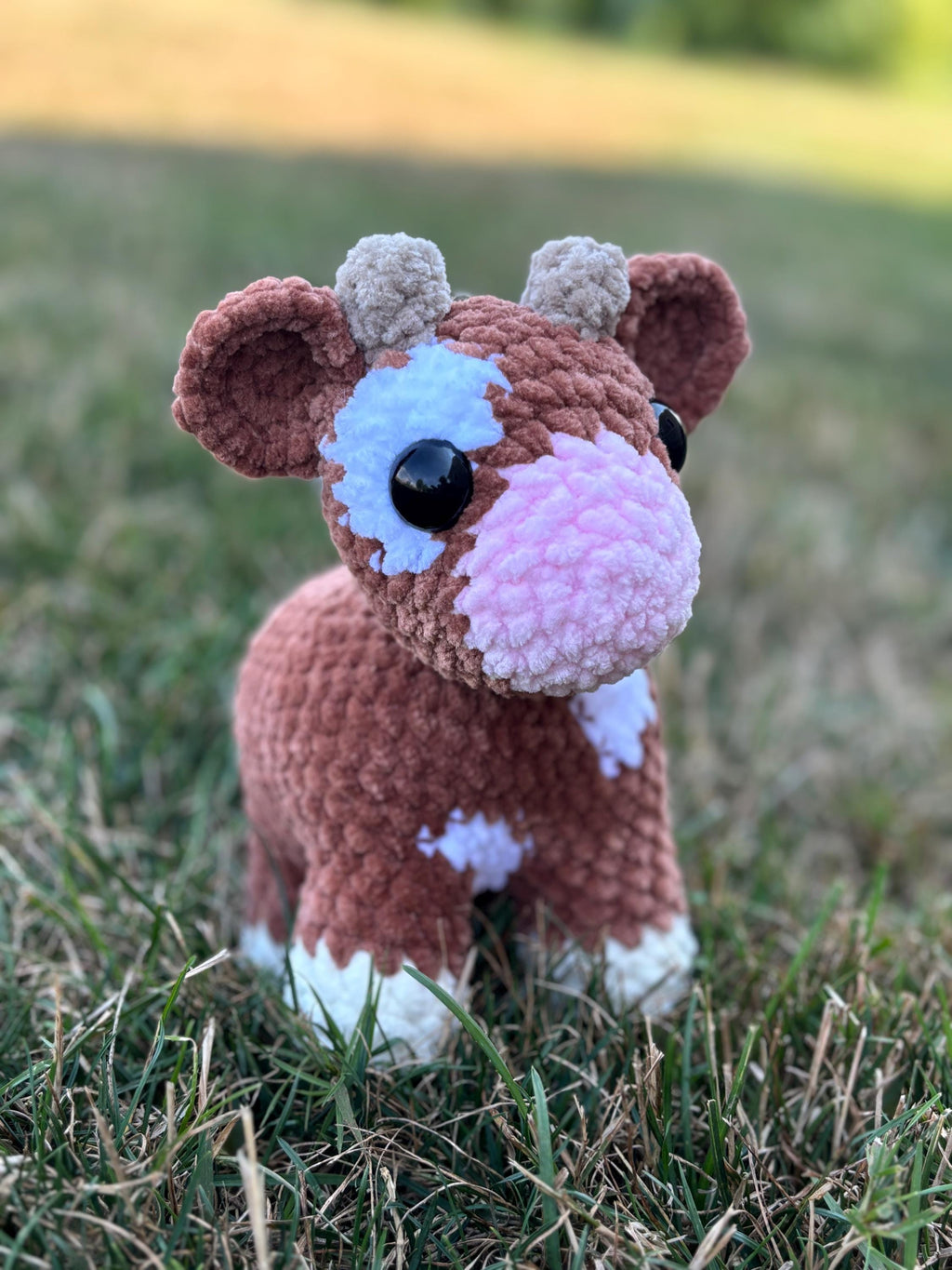 Cow Crochet Plushie, Personalized Stuffed Amigurumi Toy