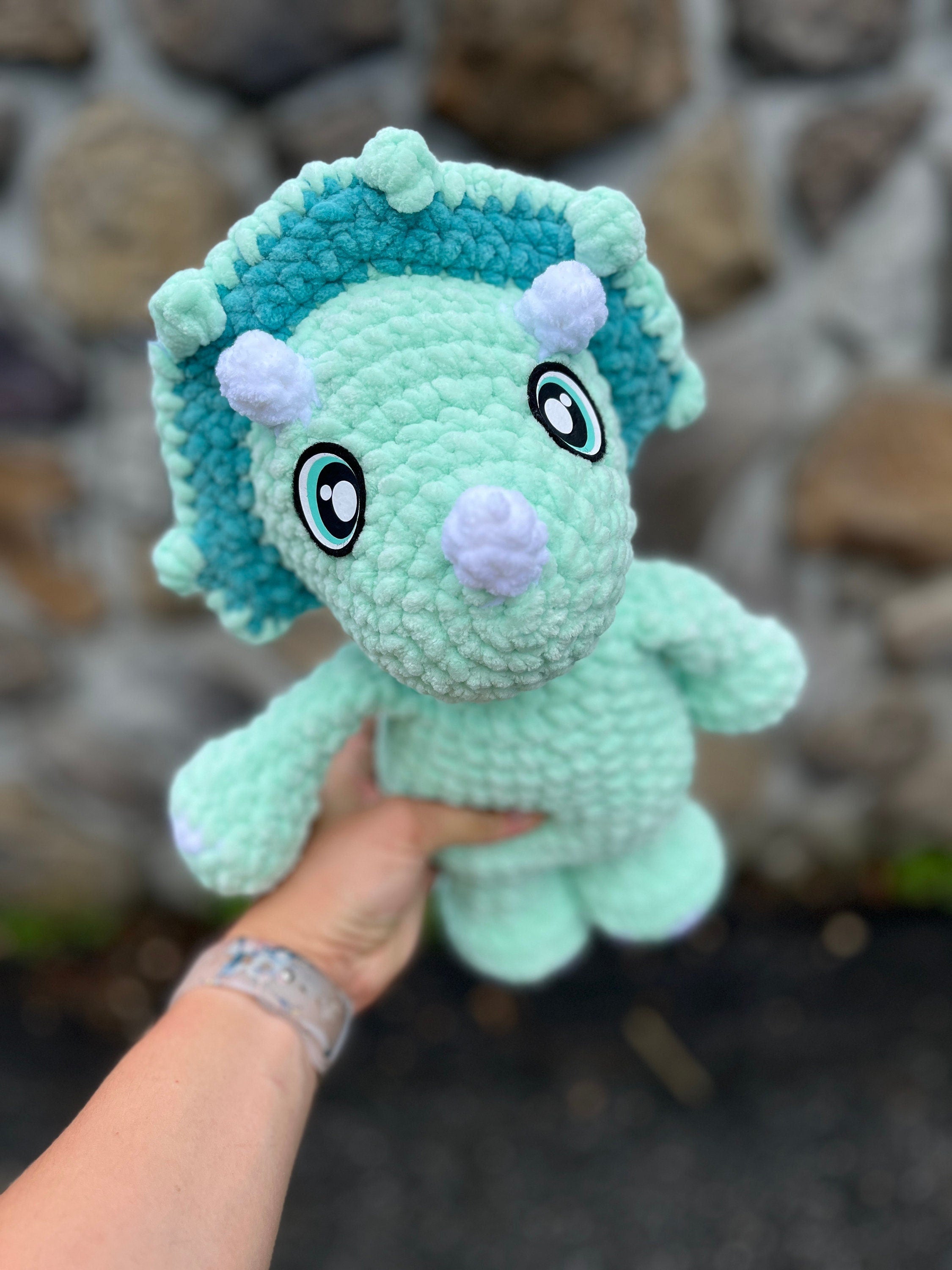 Triceratops Crochet Plushie | Stuffed Amigurumi