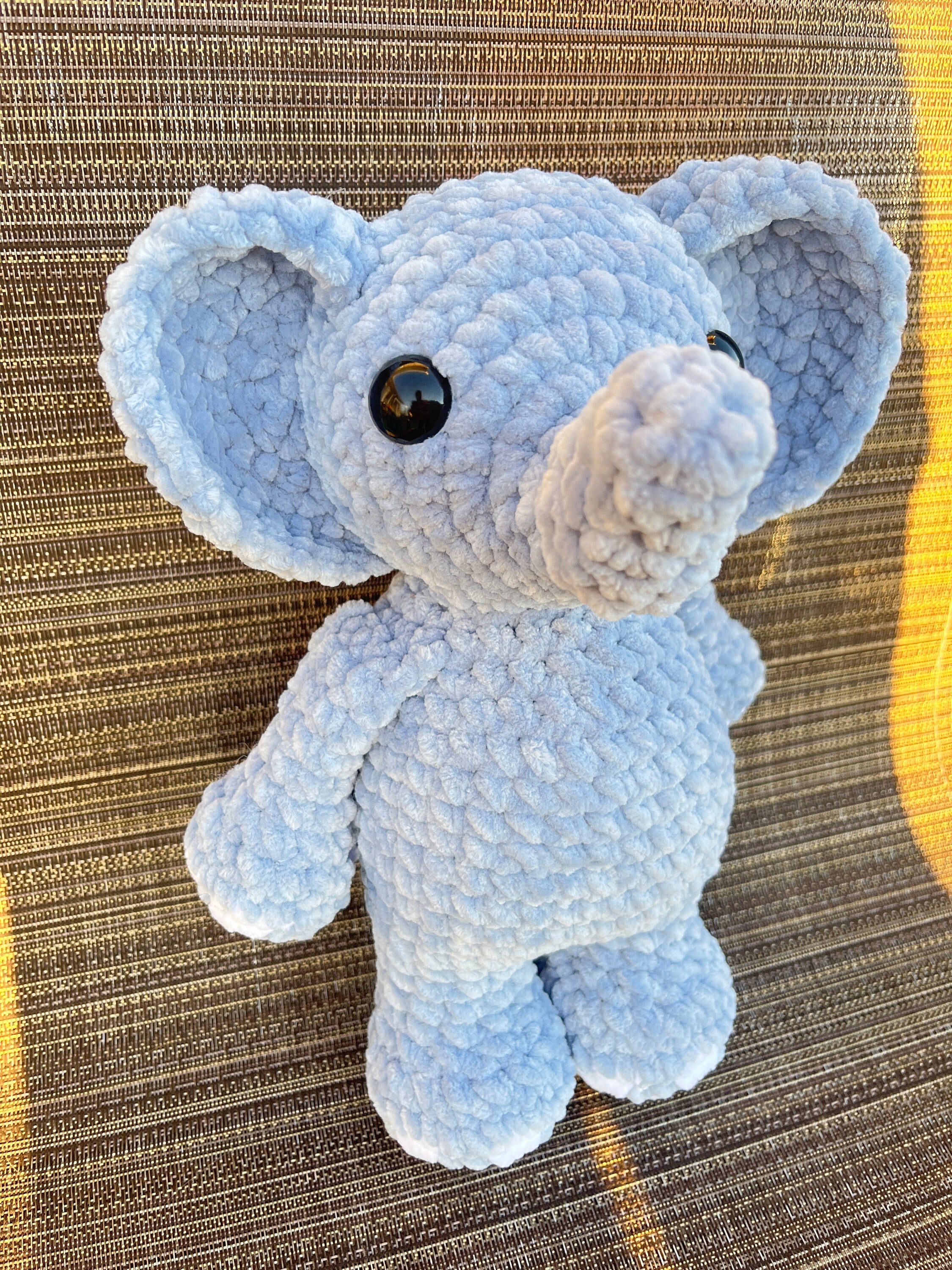 Elephant Crochet Plushie, Stuffed Amigurumi Gift