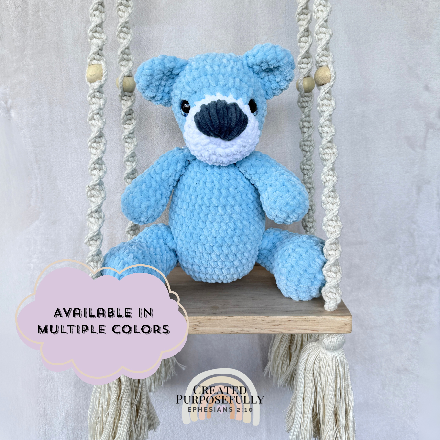 Handmade Crochet Bear Plush | Soft Amigurumi Bear Multiple Colors Available