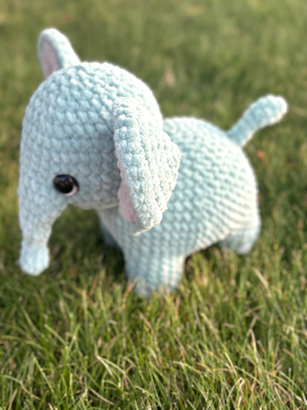 Elephant Crochet Plushie, Personalized Name Tag - Baby Shower Gift