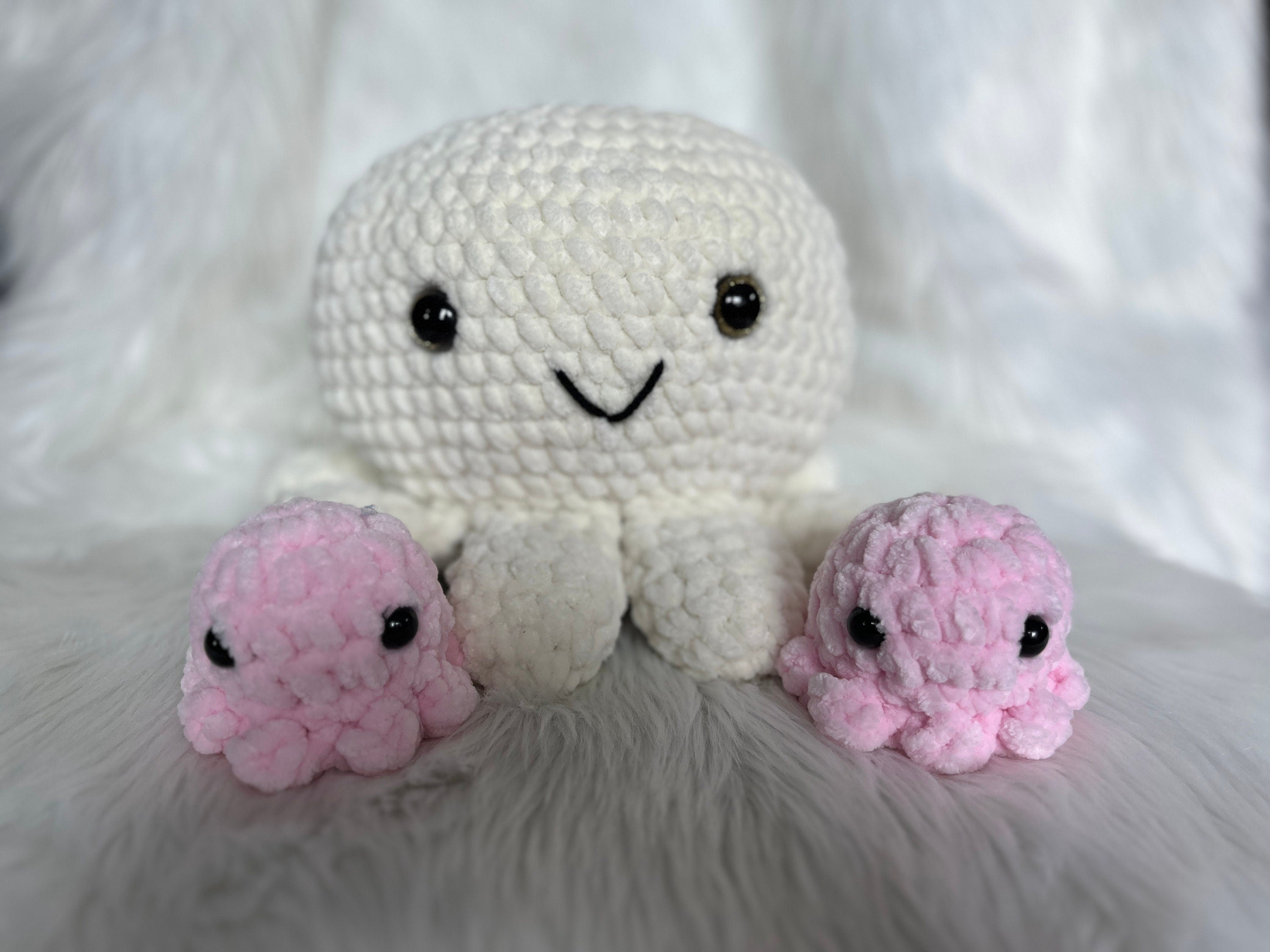 Octopus Crochet Plushie Gender Reveal | Cream Stuffed Animal with Surprise Babies