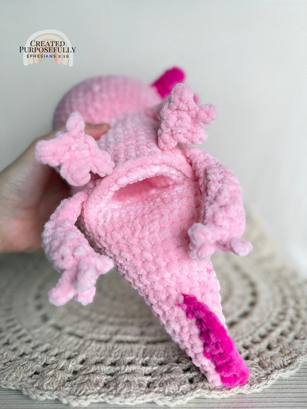 Axolotl Family Crochet Plushie, Stuffed Amigurumi