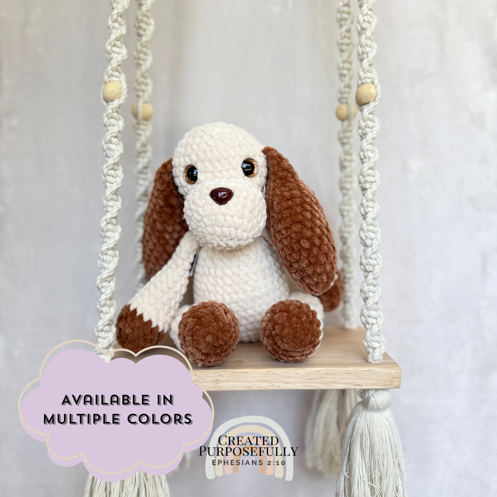 Handmade Crochet Dog Plush | Gray and Tan Amigurumi Dog Gift Multiple Colors Available