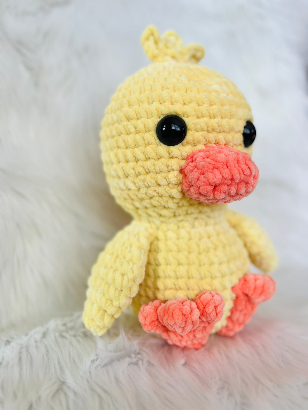 Duck Crochet Plushie | Handmade Stuffed Amigurumi (13 inch)