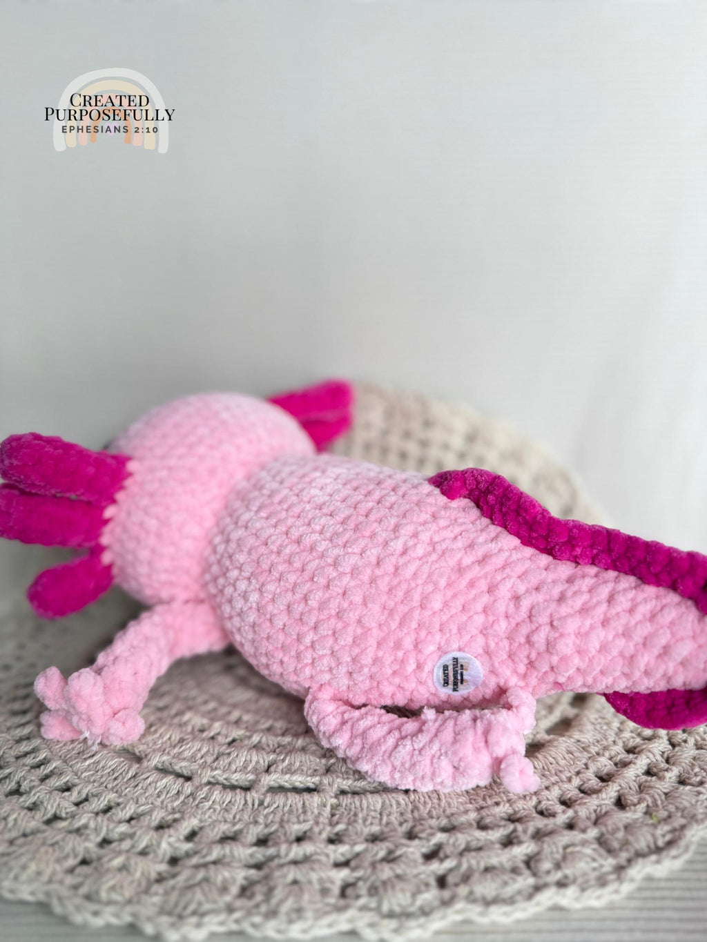 Axolotl Family Crochet Plushie, Stuffed Amigurumi