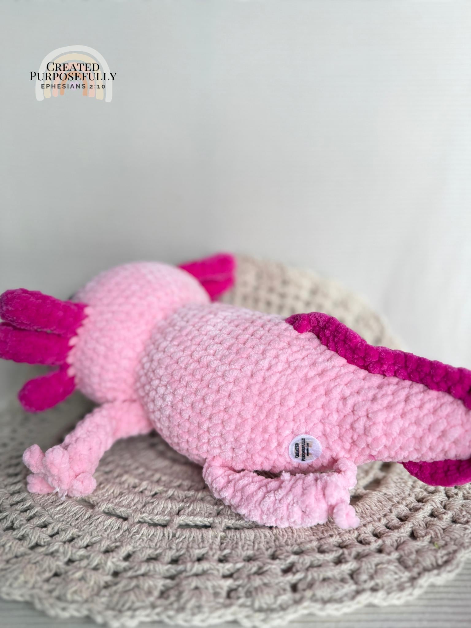 Axolotl Family Crochet Plushie, Stuffed Amigurumi