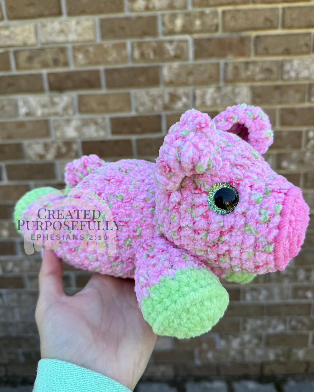 Crochet Pig Pattern, Low Sew Amigurumi (Instant Download)