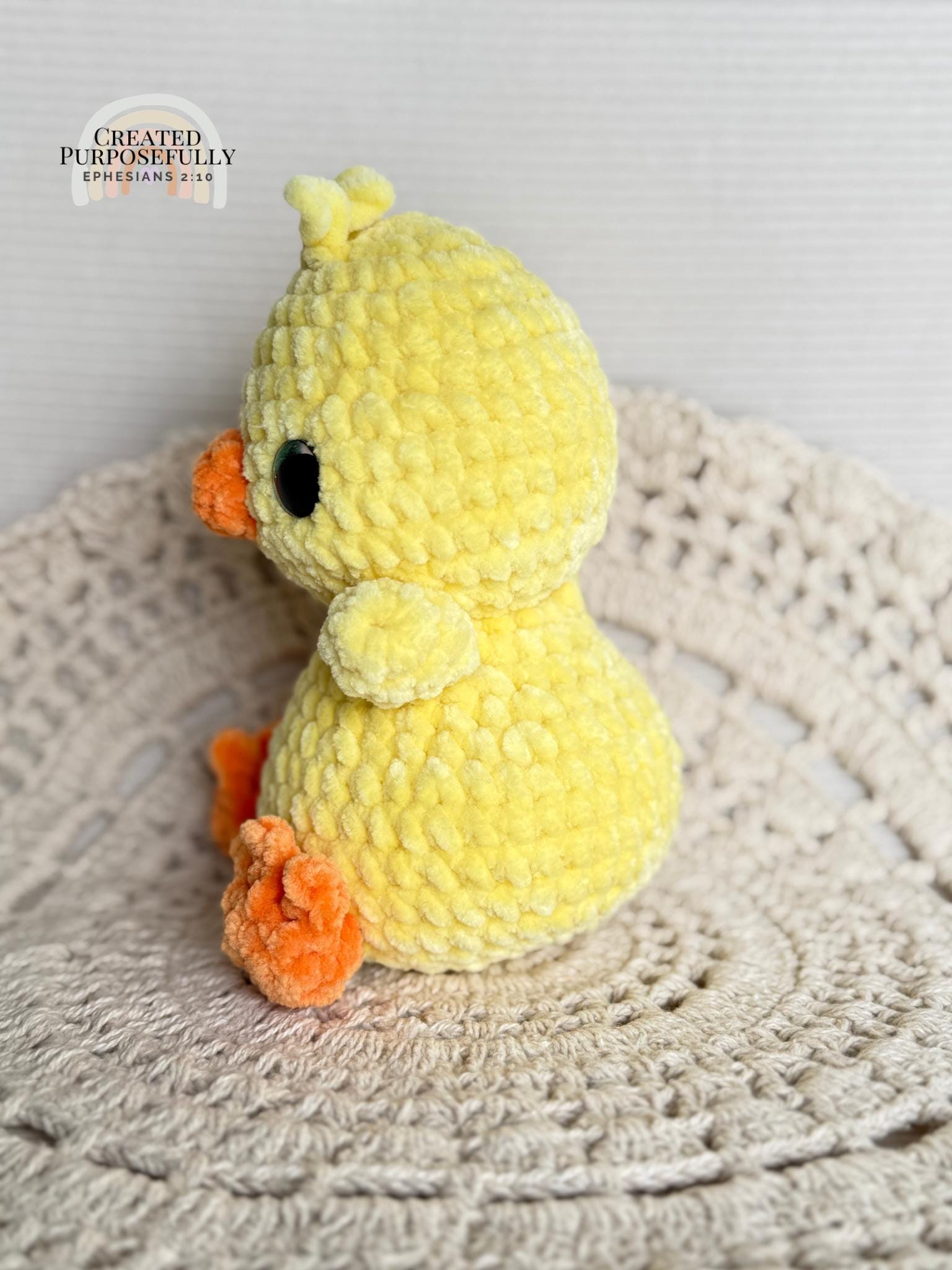 READY TO SHIP Color Crochet Plush Yellow Duck, Stuffed Amigurumi