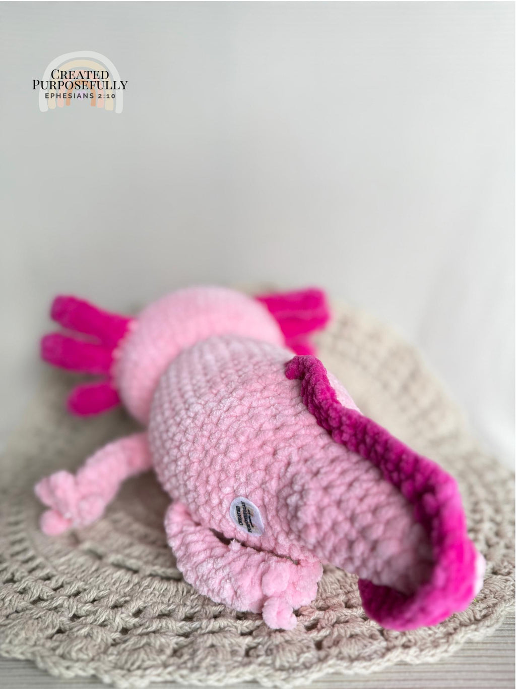 Axolotl Family Crochet Plushie, Stuffed Amigurumi