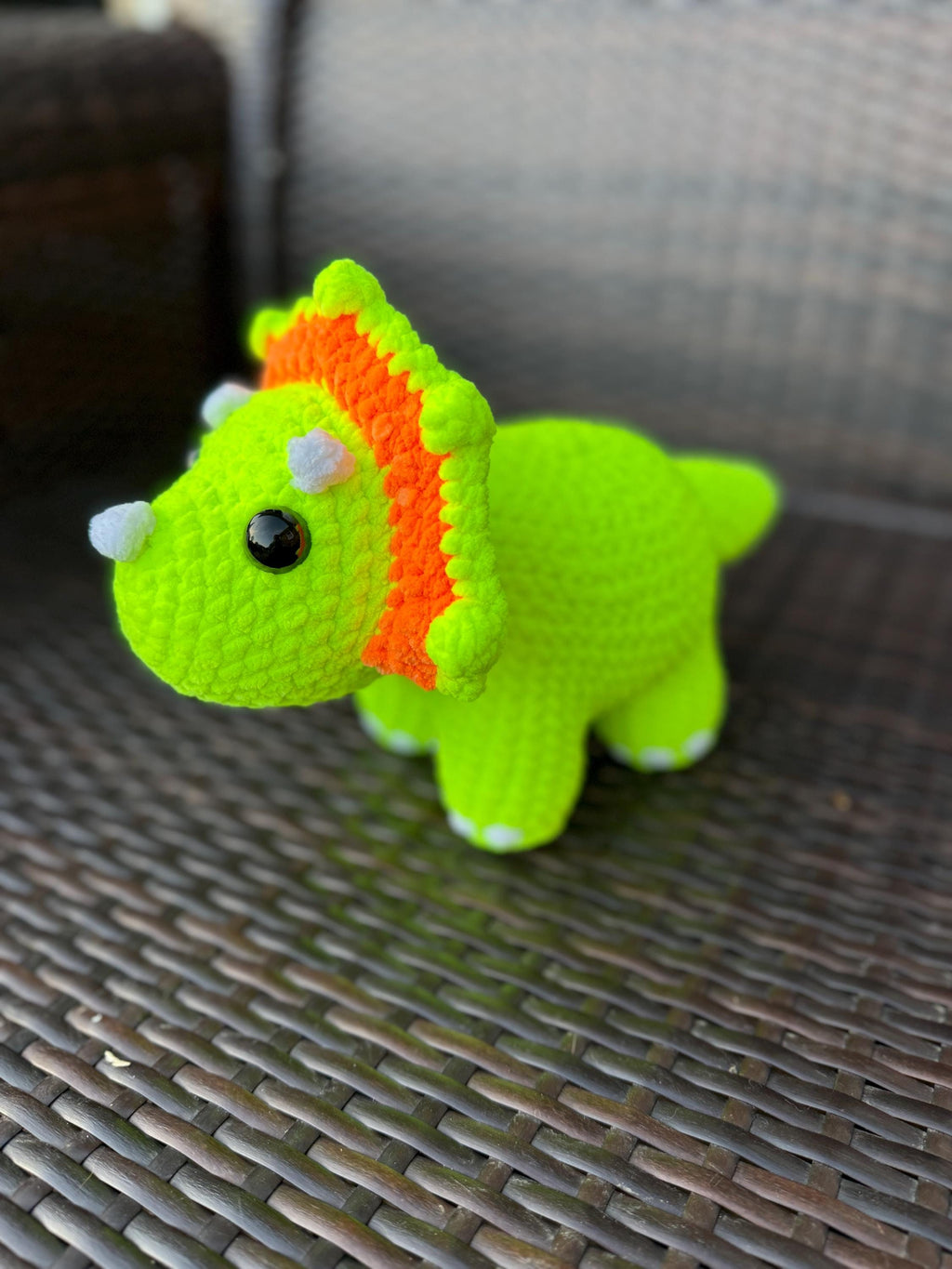 Triceratops Crochet Plush • Custom Amigurumi Dinosaur Toy