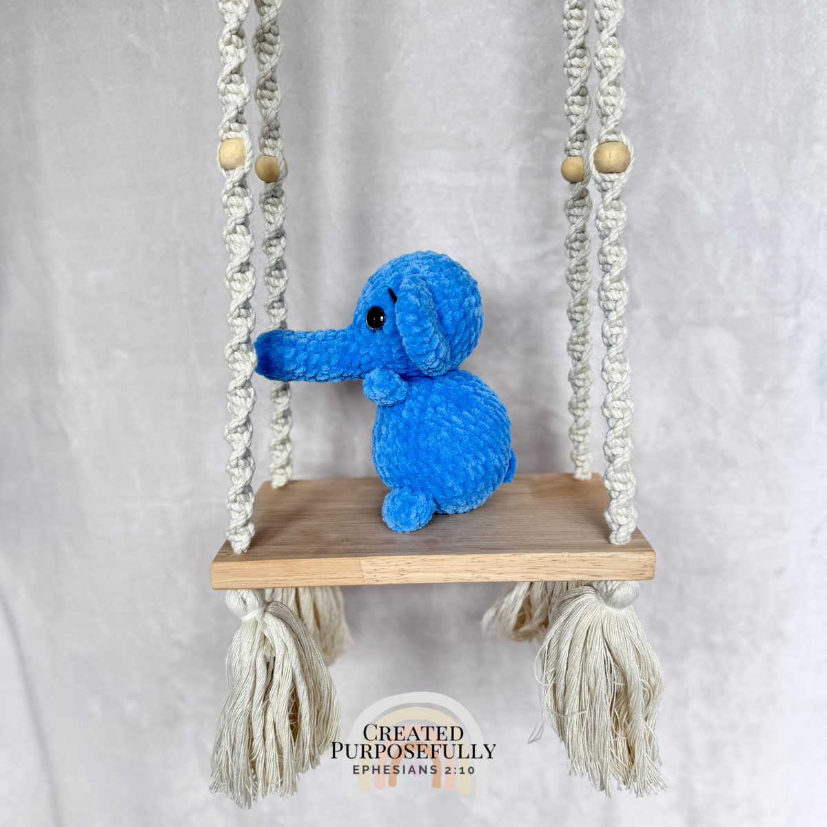 Handmade Crochet Elephant Plush | Soft Stuffed Elephant | Cute Animal Gift for Kids