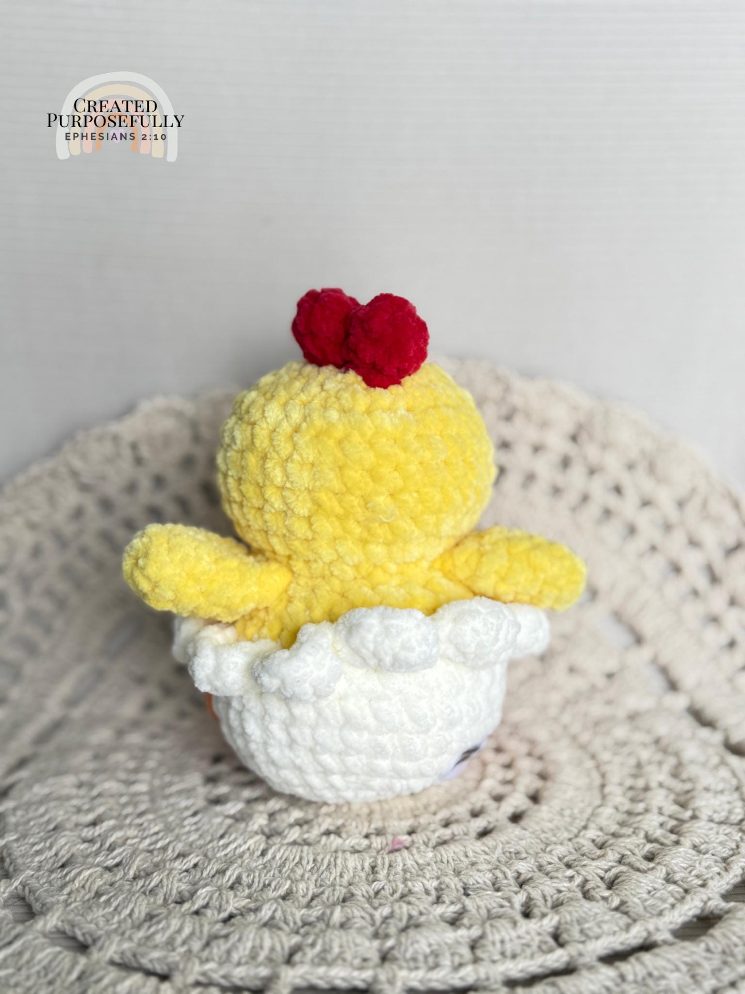 Chick in an Egg Crochet Plushie, Stuffed Amigurumi
