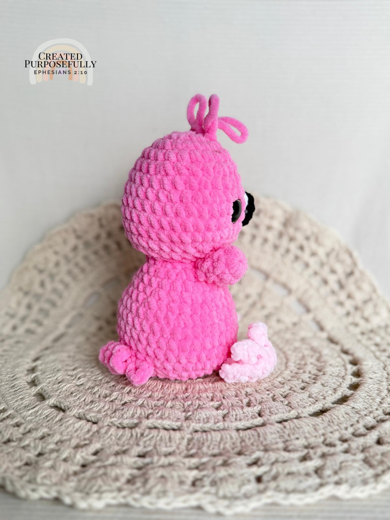 READY TO SHIP Color Crochet Plush Flamingo, Stuffed Amigurumi