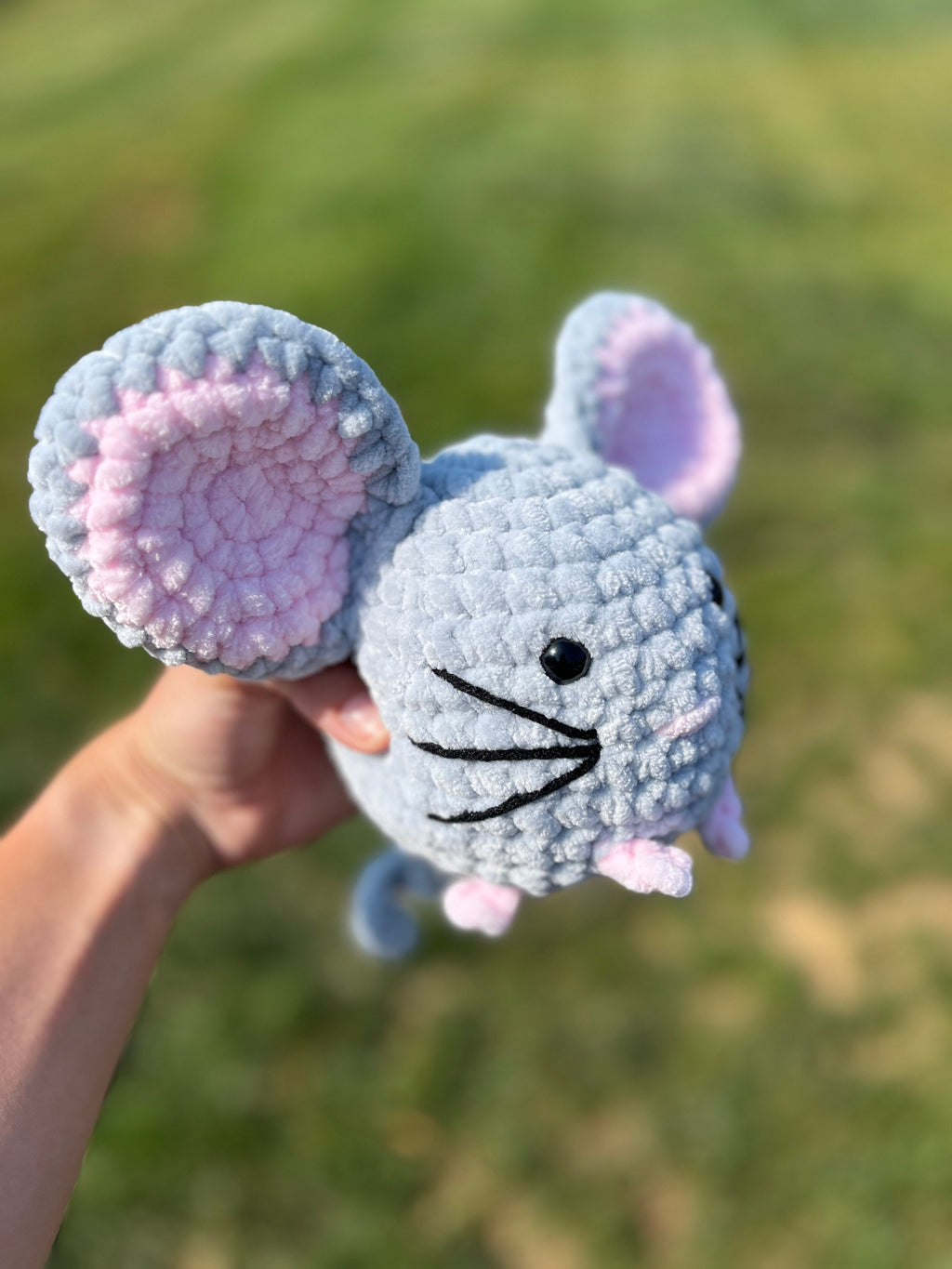 Mouse Custom Color Crochet Plush, Soft Stuffed Amigurumi
