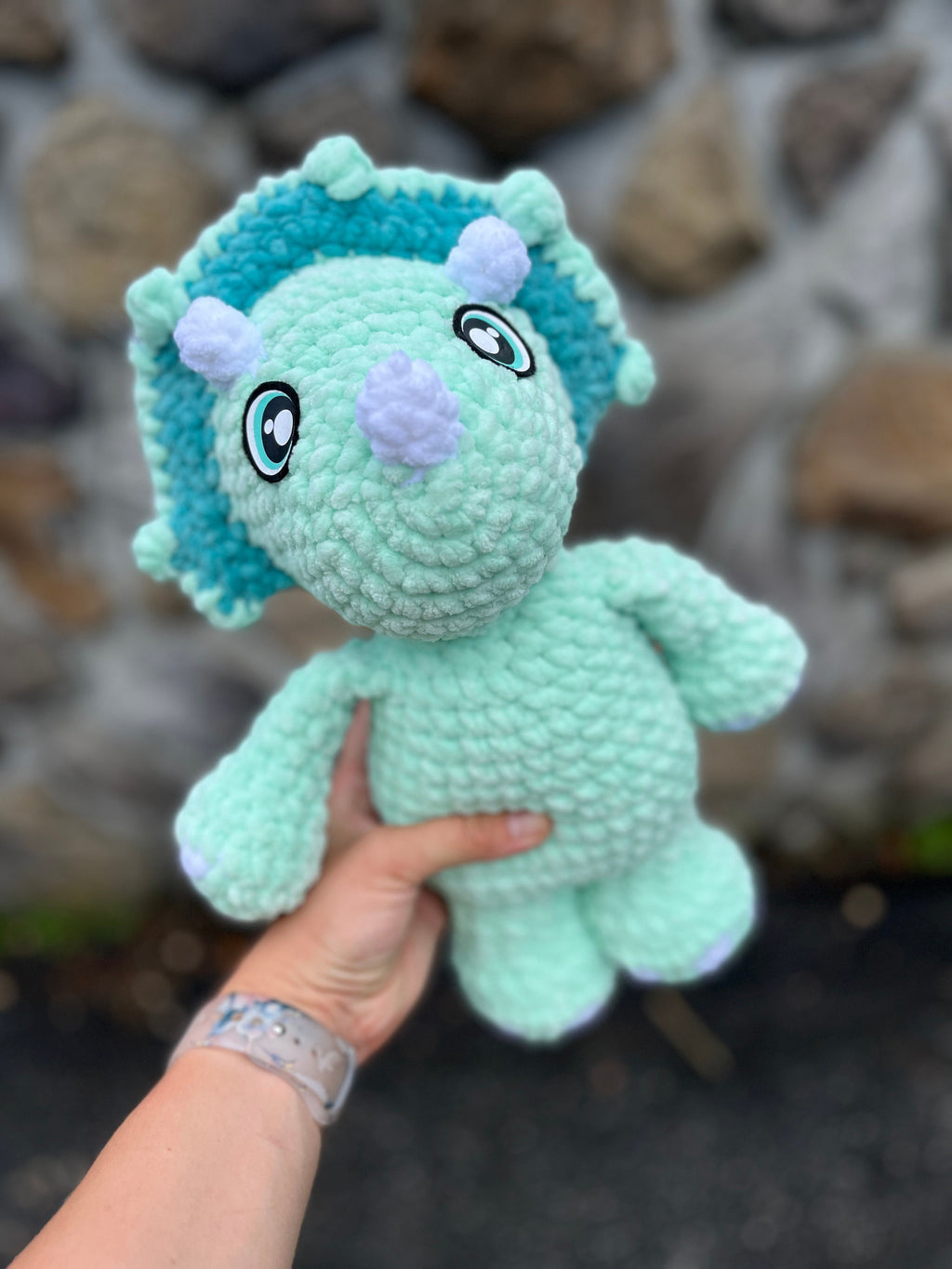 Triceratops Crochet Plushie | Stuffed Amigurumi