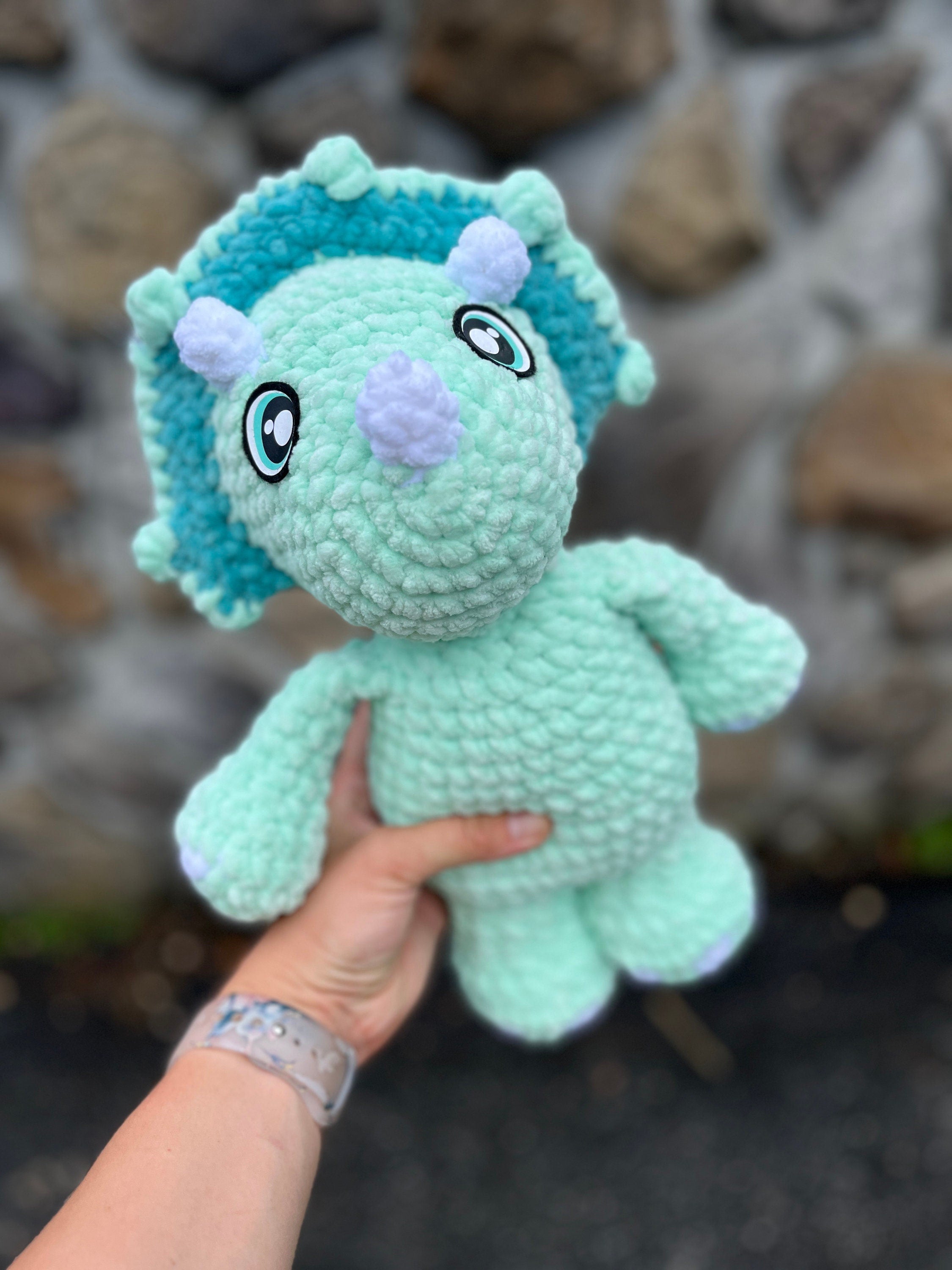 Triceratops Crochet Plushie | Stuffed Amigurumi
