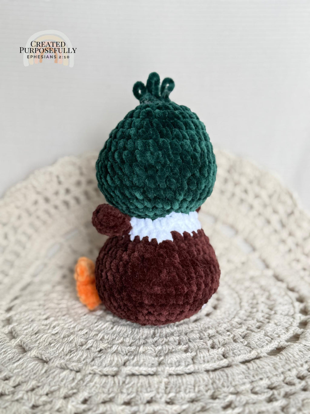 READY TO SHIP Color Crochet Plush Mallard Duck, Stuffed Amigurumi