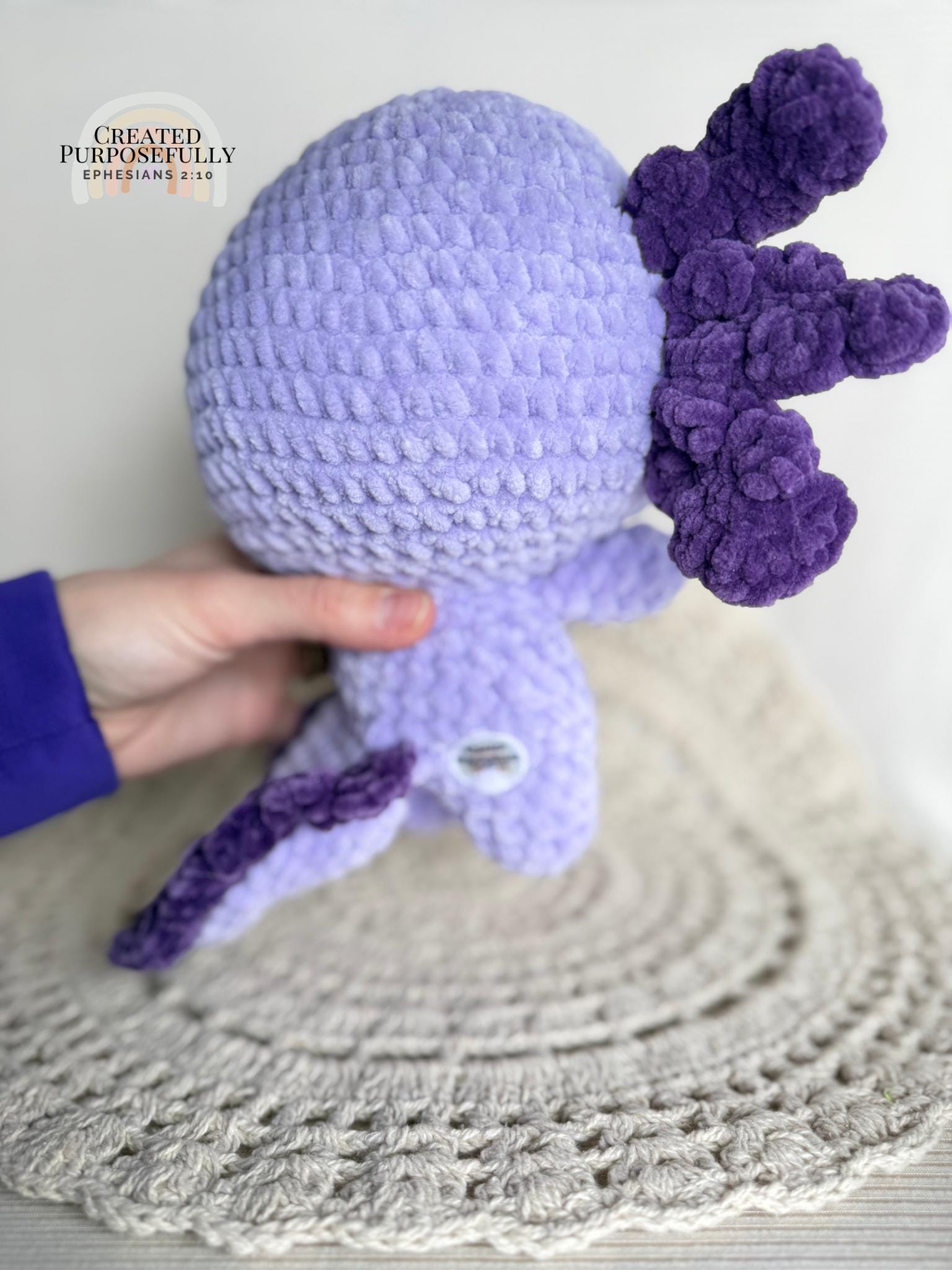 Axolotl Crochet Plushie, Stuffed Amigurumi