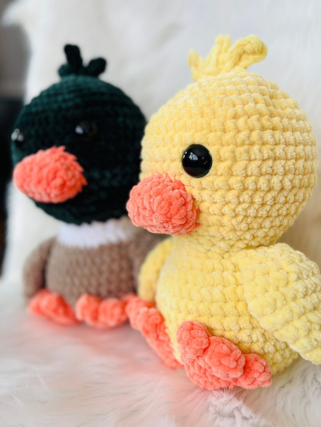 Duck Crochet Plushie | Handmade Stuffed Amigurumi (13 inch)