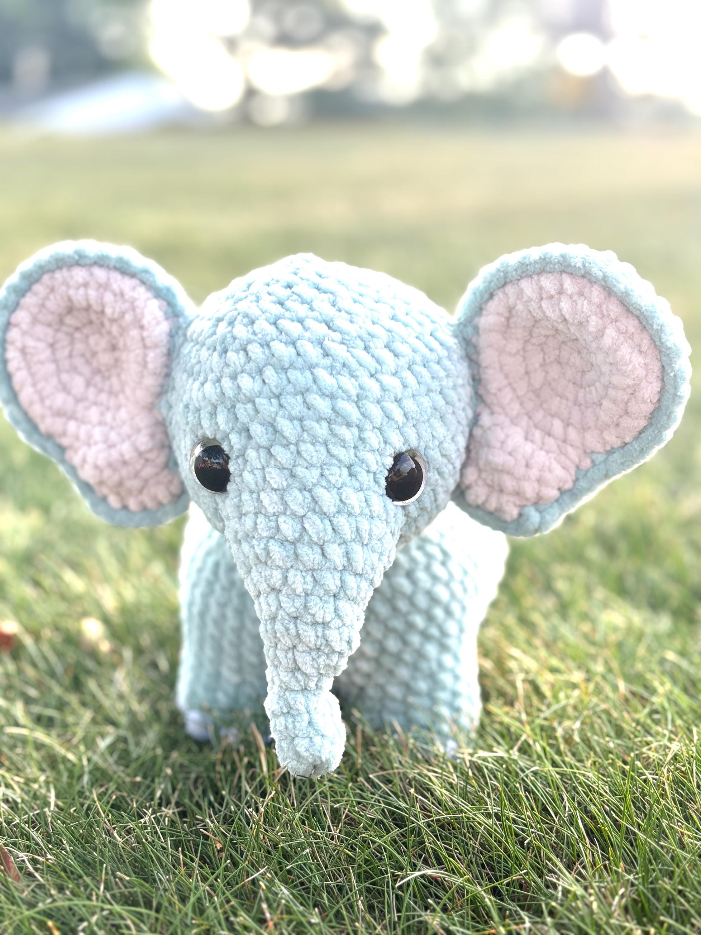 Elephant Crochet Plushie, Personalized Name Tag - Baby Shower Gift