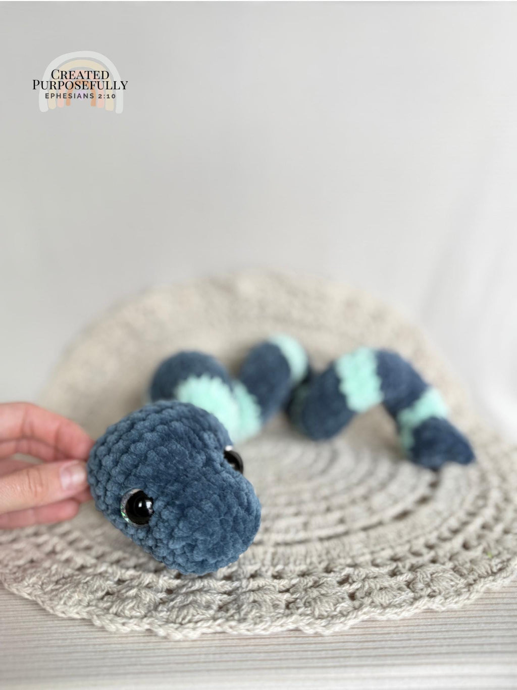 Curl Snake Crochet Plushie, Soft Stuffed Amigurumi Gift