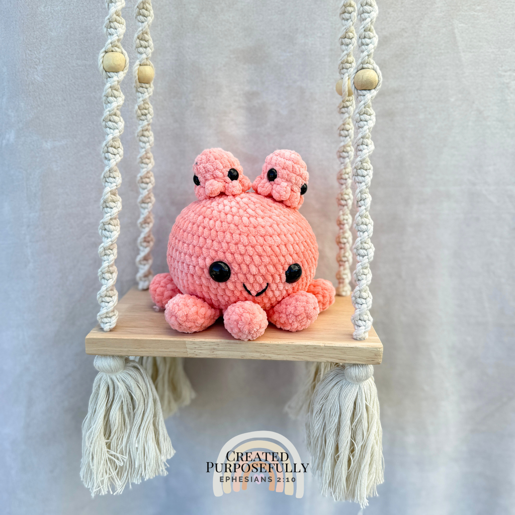 Handmade Crochet Octopus Family Plush | Mama Octopus with Two Baby Octopuses