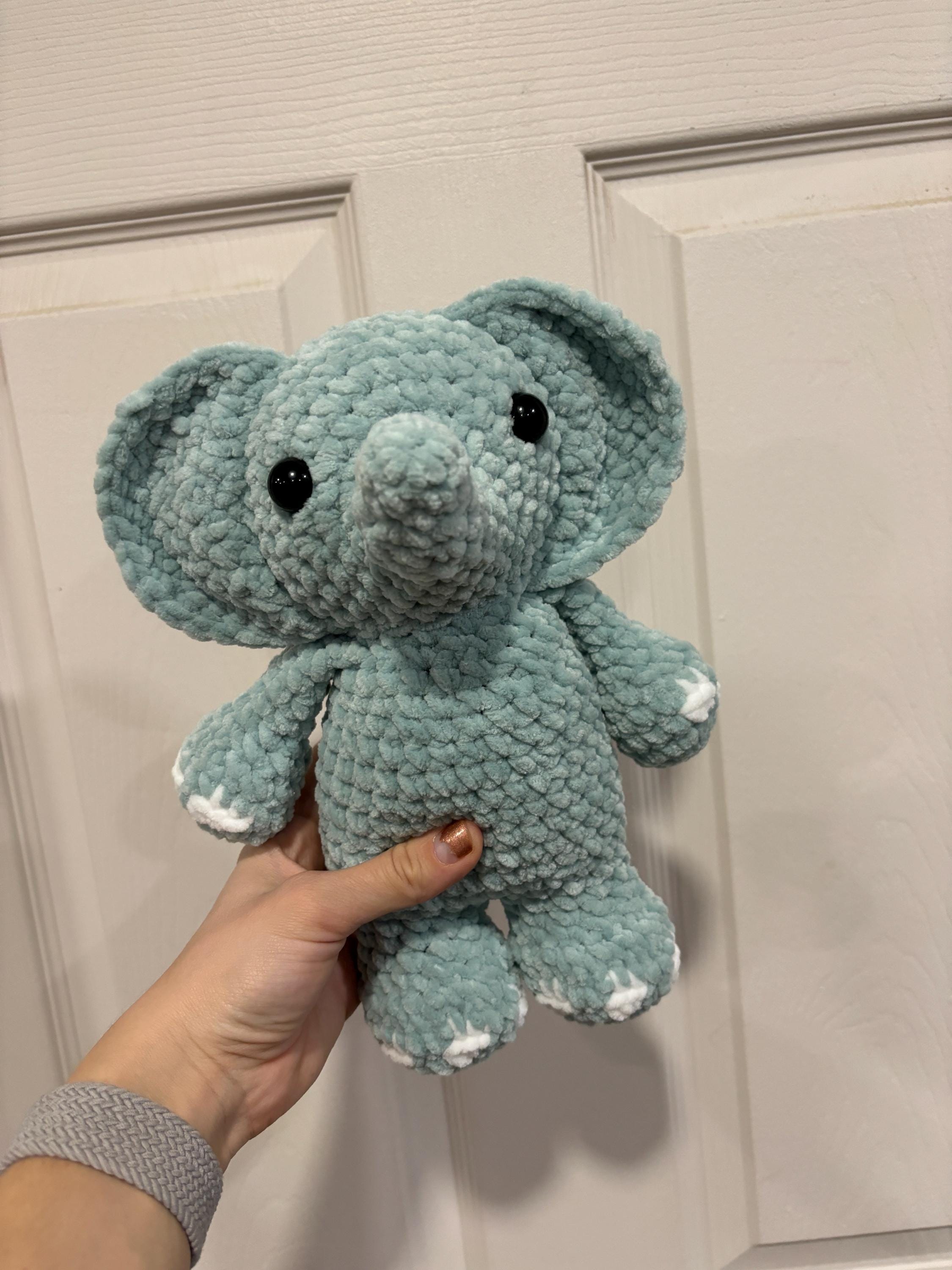 Elephant Crochet Plushie, Stuffed Amigurumi Gift