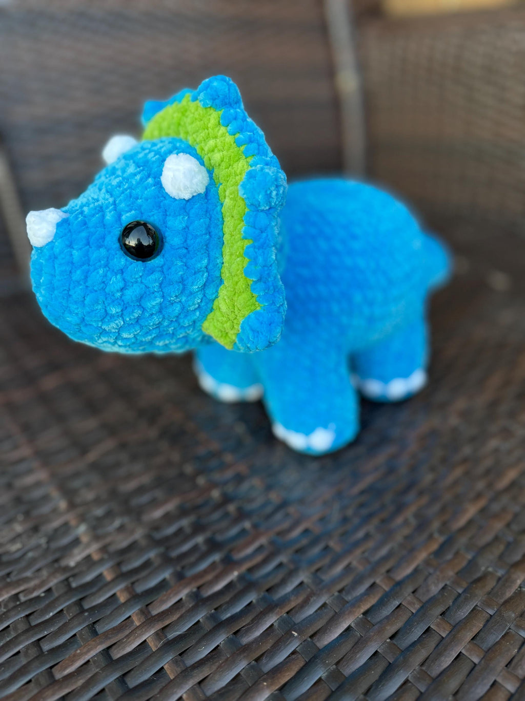 Triceratops Crochet Plush • Custom Amigurumi Dinosaur Toy