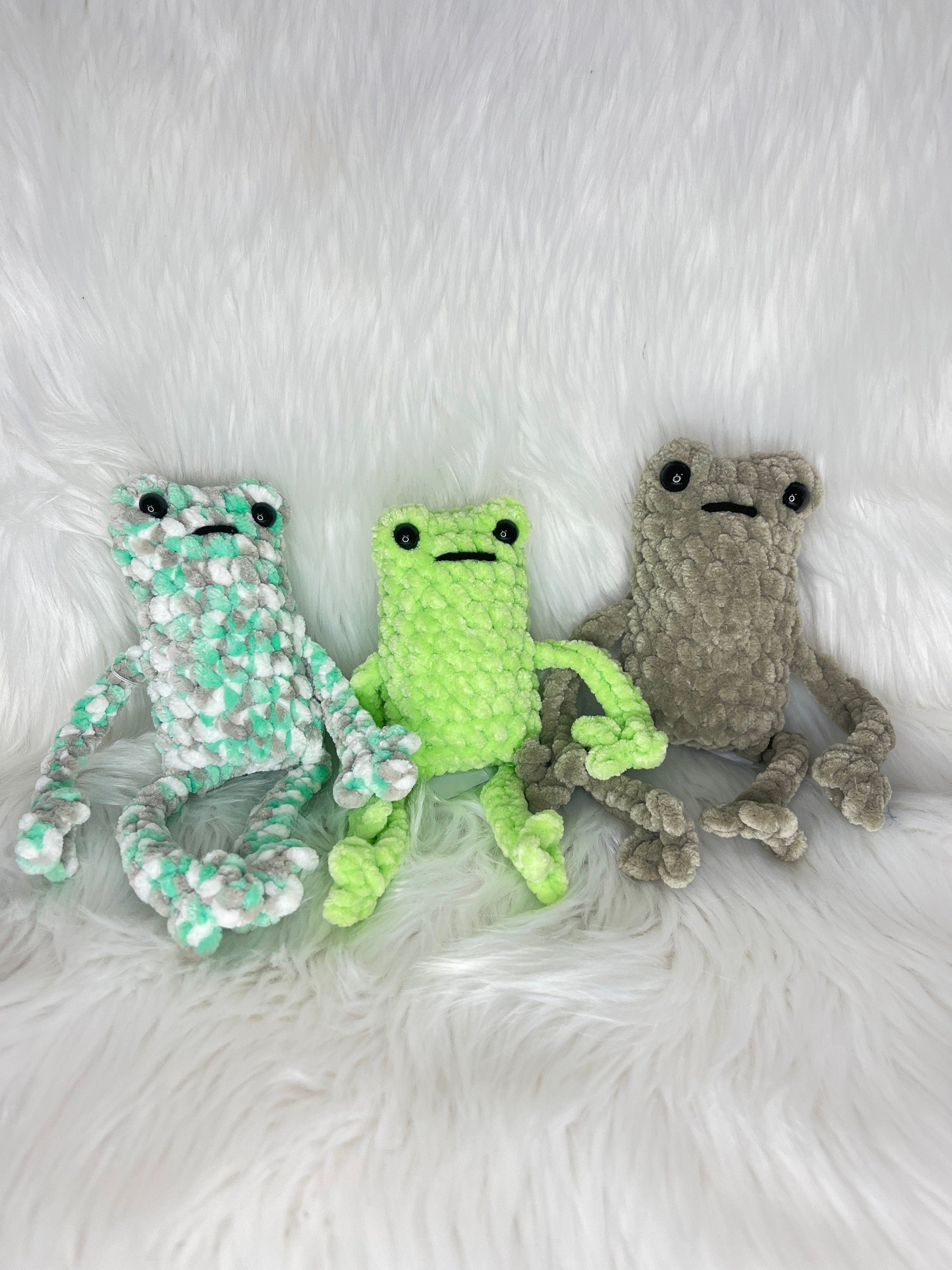 Frog Crochet Plushie: Custom Color, Soft Stuffed Amigurumi