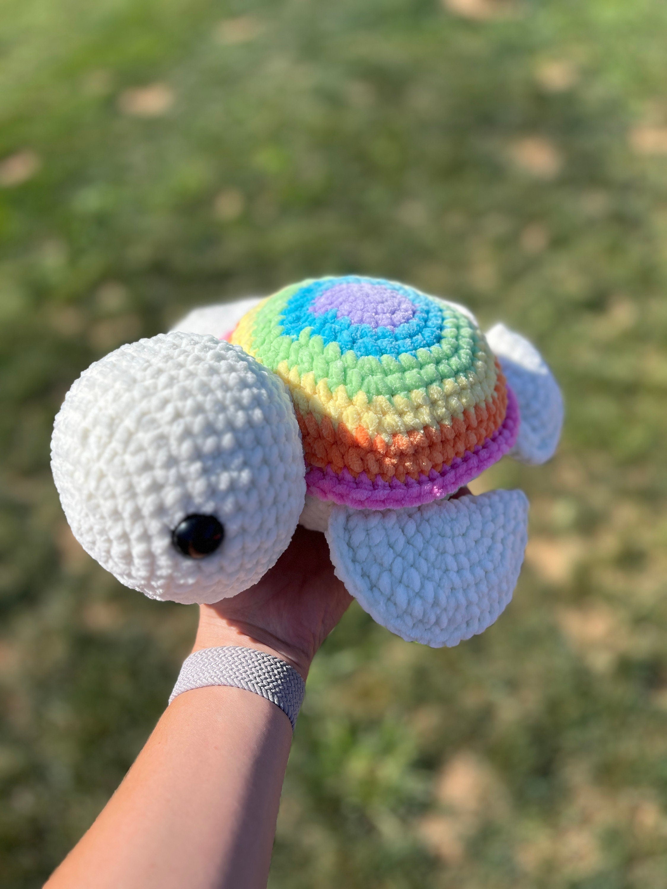 Sea Turtle Crochet Plushie | Rainbow Stuffed Amigurumi