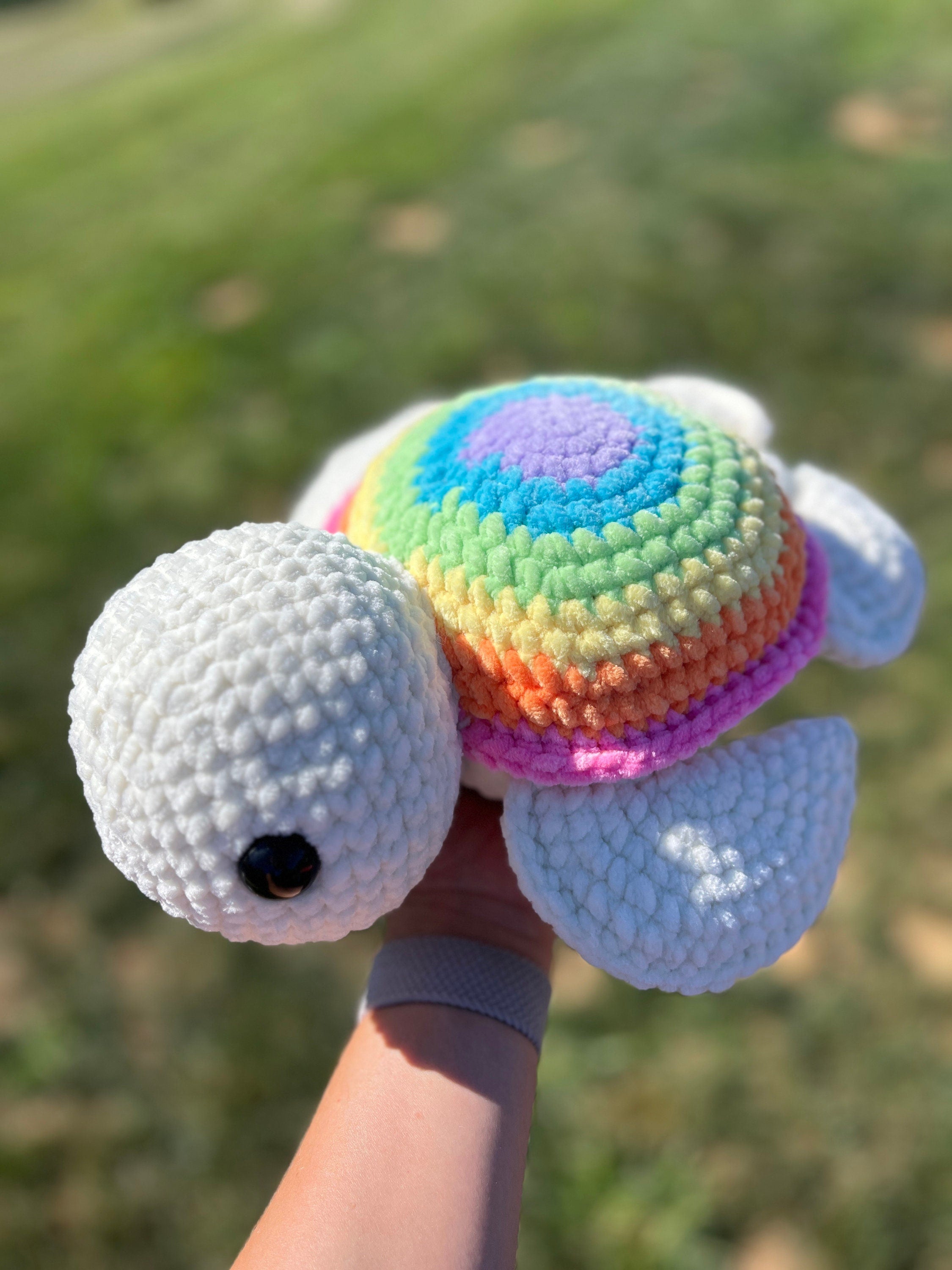 Sea Turtle Crochet Plushie | Rainbow Stuffed Amigurumi