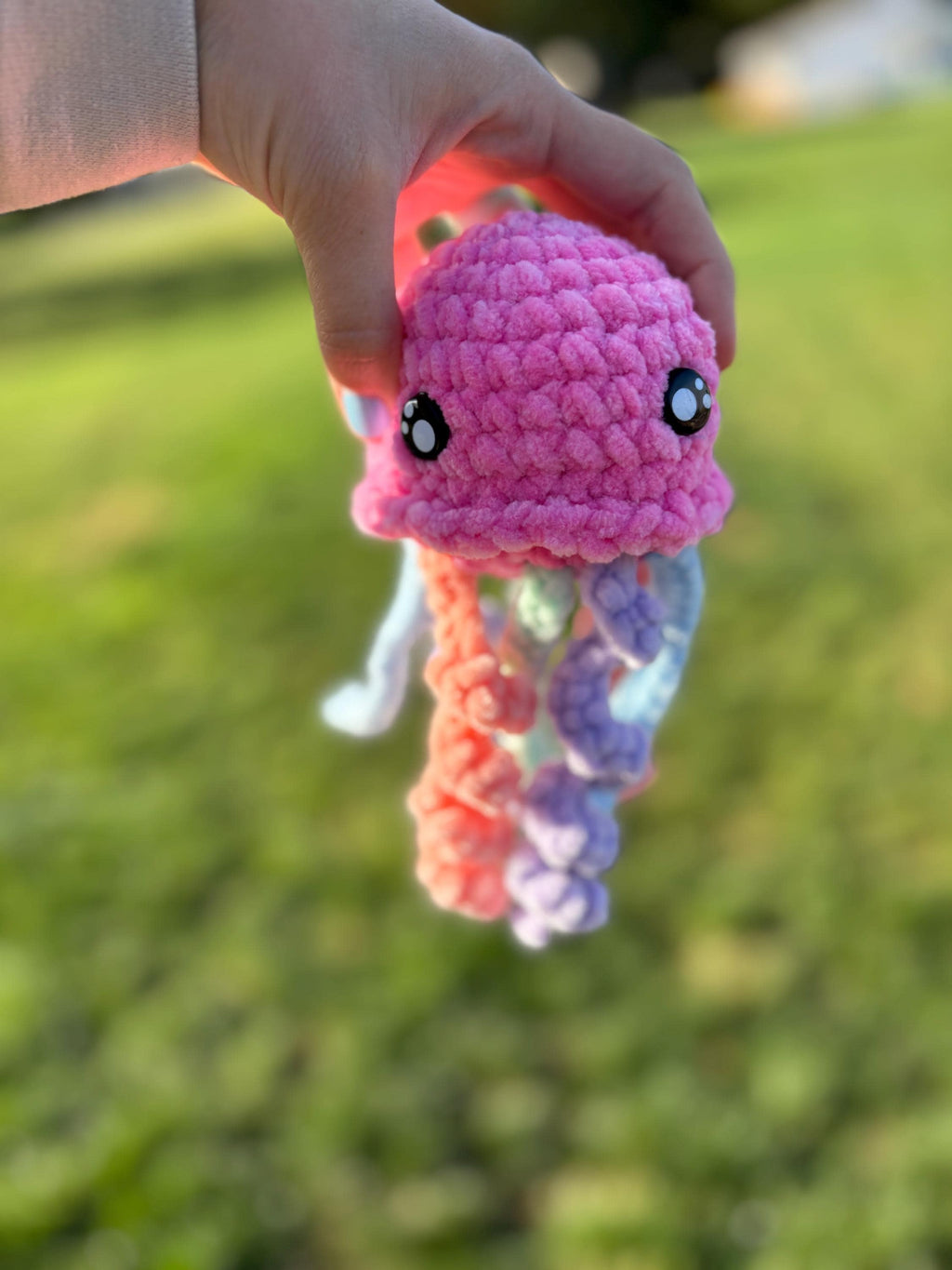 Jellyfish Small Crochet Plushie Amigurumi, Soft Stuffed Toy