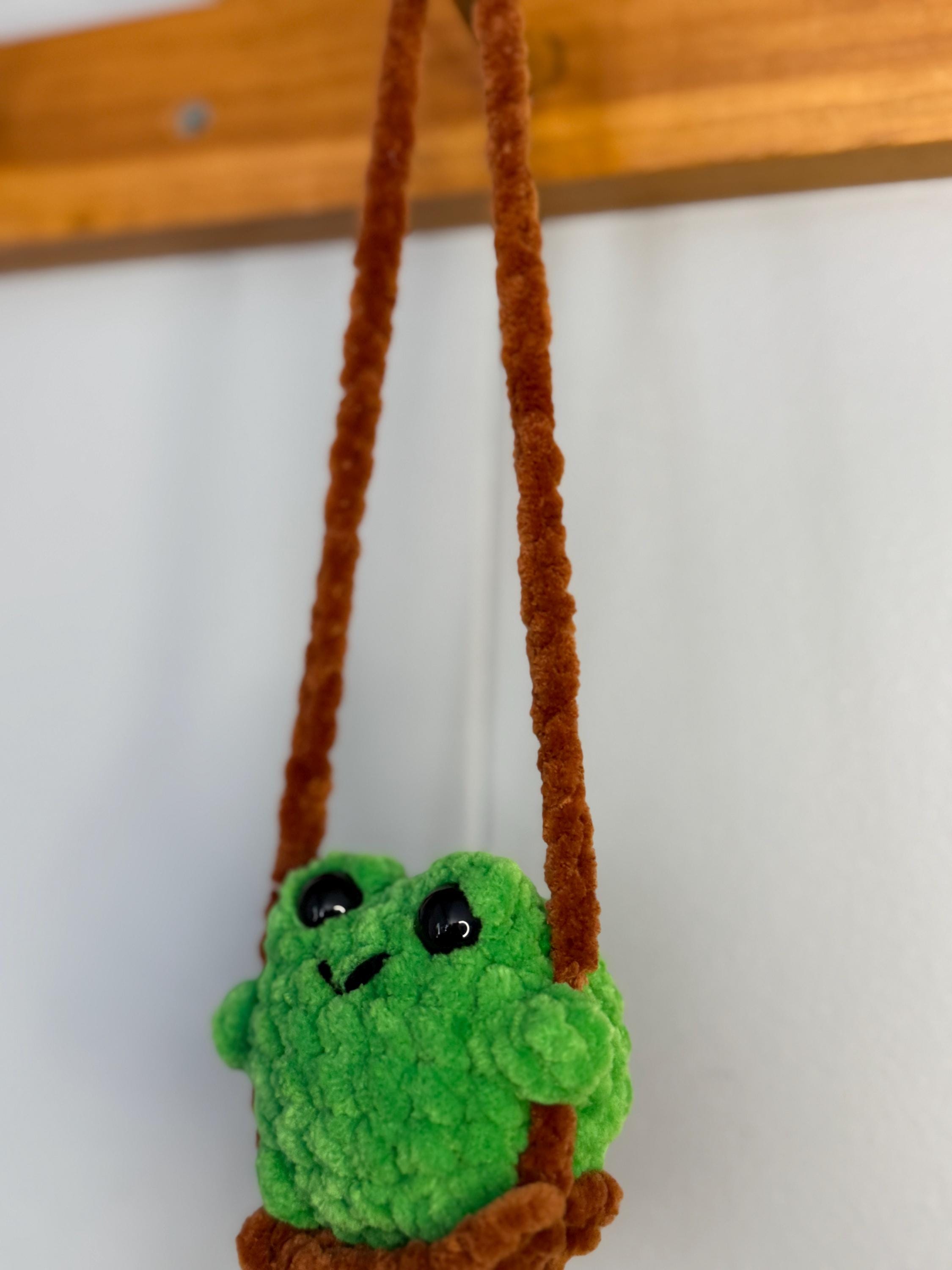 Car Plush Crochet Hanger • Handmade Amigurumi Axolotl, Frog, Penguin