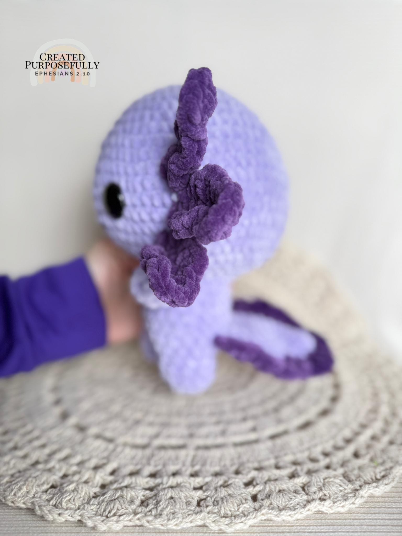 Axolotl Crochet Plushie, Stuffed Amigurumi