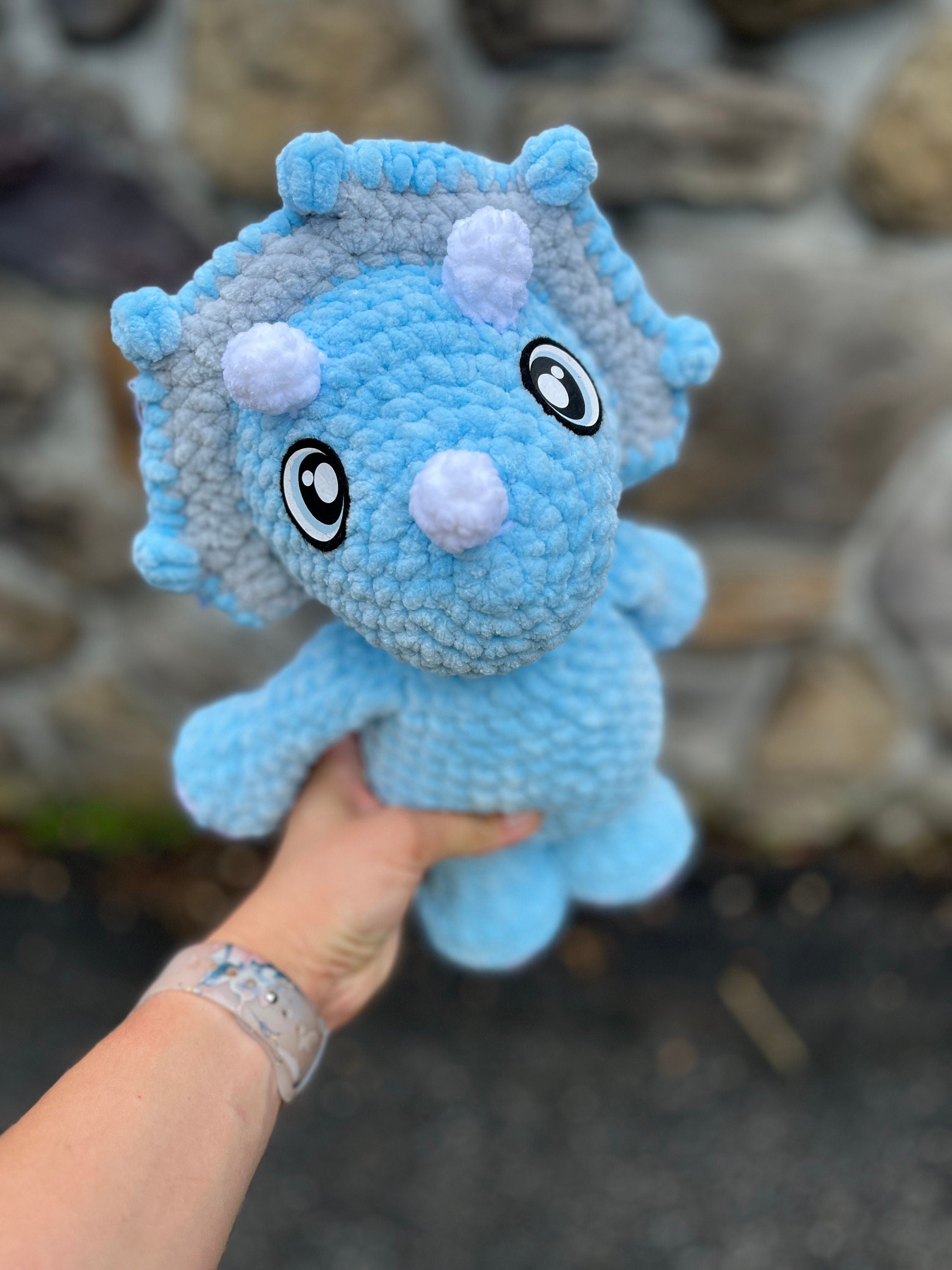 Triceratops Crochet Plushie | Stuffed Amigurumi