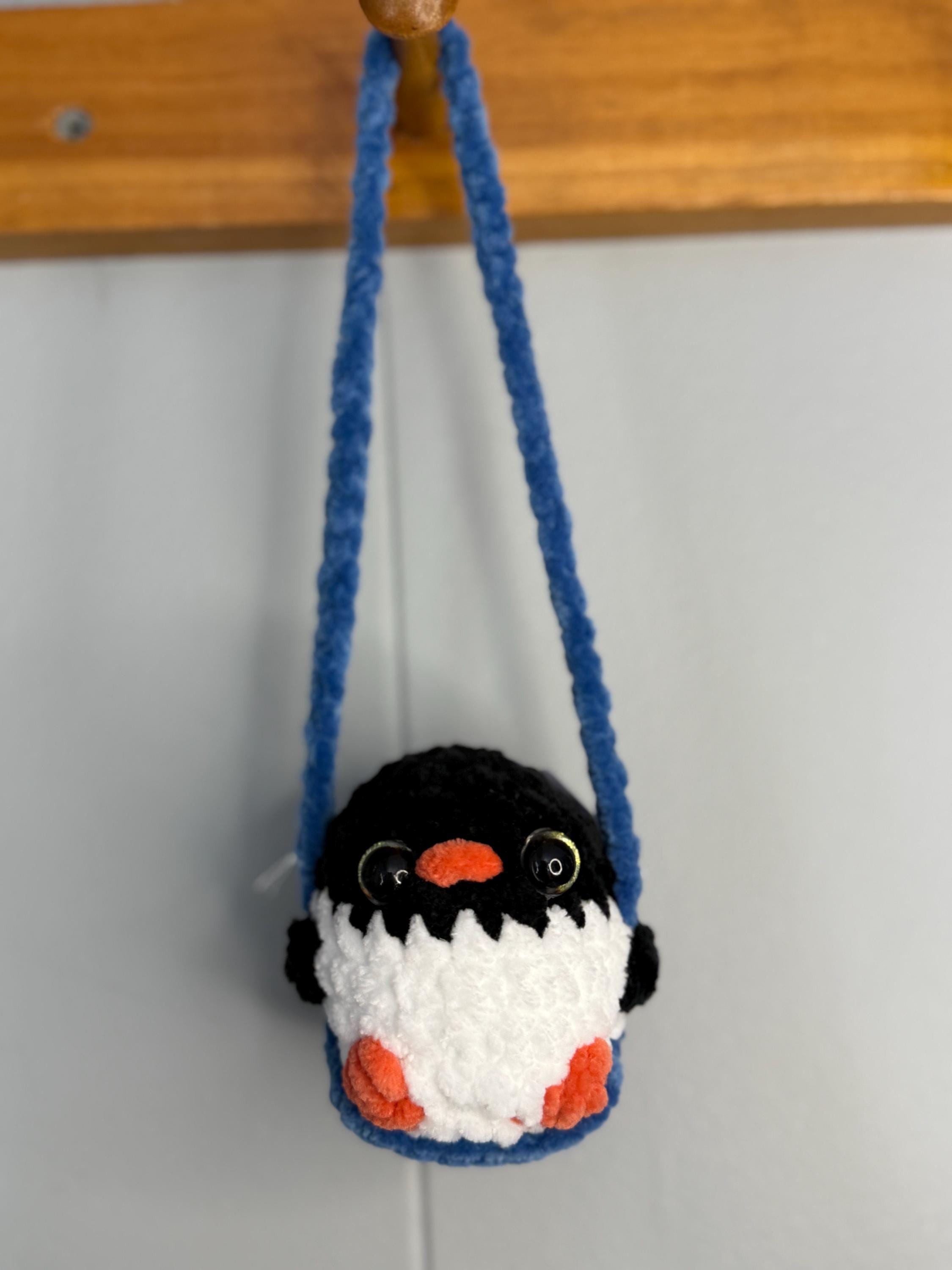 Car Plush Crochet Hanger • Handmade Amigurumi Axolotl, Frog, Penguin
