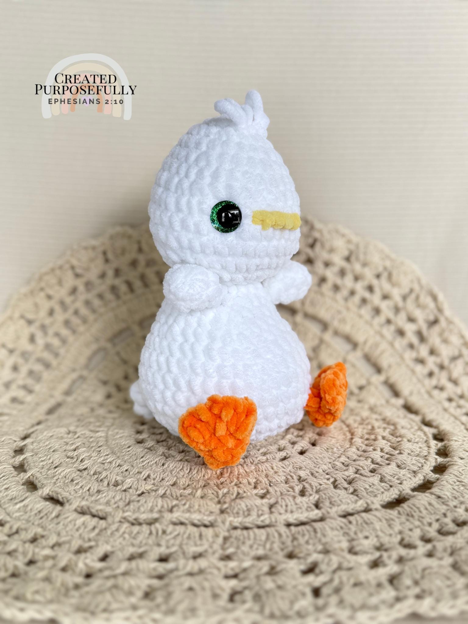 Duck Crochet Plush, Stuffed Amigurumi