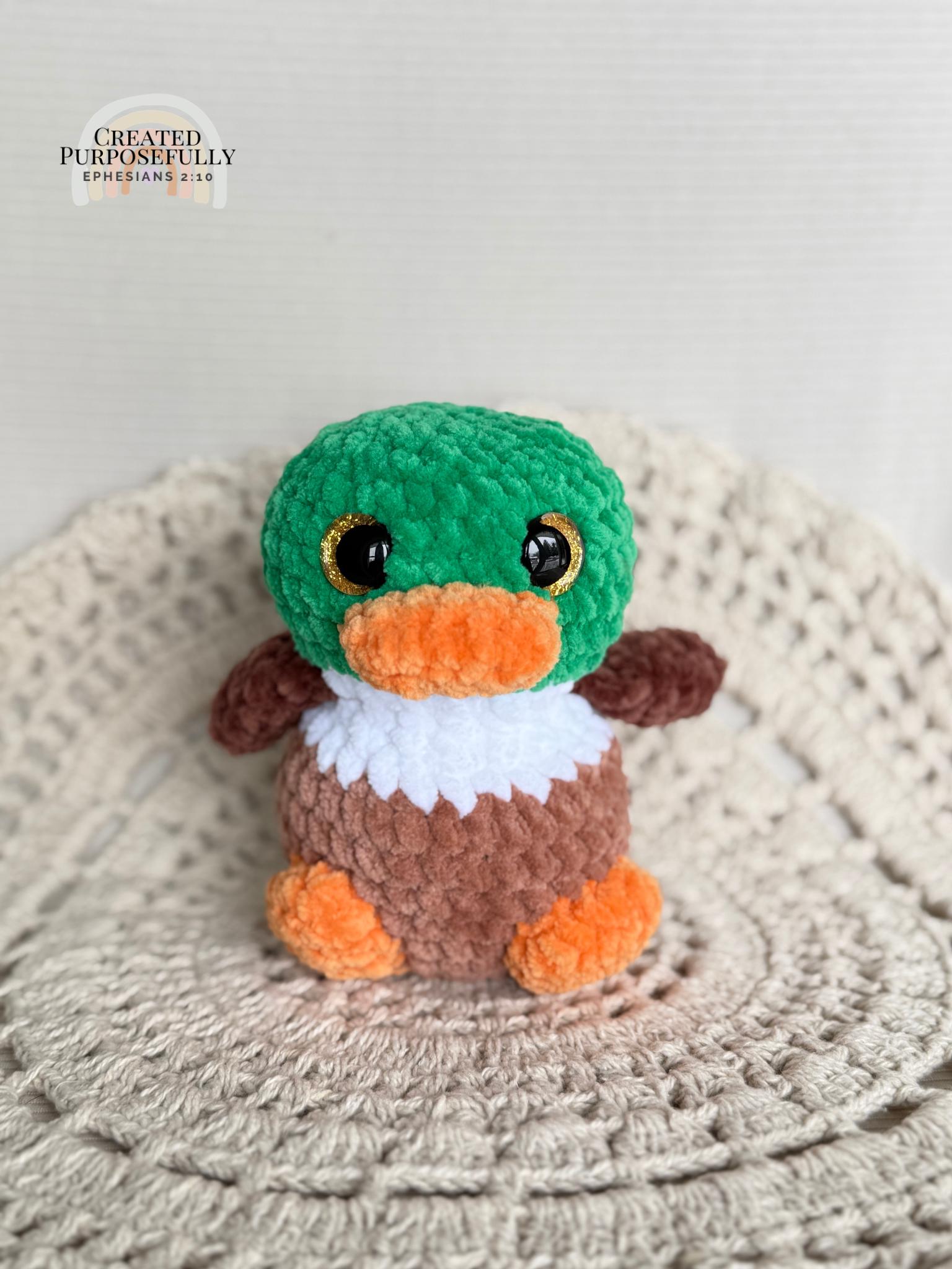 Mallard Duck Crochet Plushie, Stuffed Amigurumi