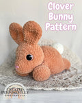 Crochet Clover the Bunny Amigurumi Pattern, Low Sew (Digital Download)